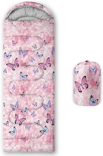 Saco de dormir para niños y niñas, estampado de luna de cohete, ligero, cálido, portátil, para exteriores, interior, impermeable, resistente al