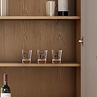 Vista 7 de Juego de 6 vasos de chupito de mercancía de The Office, vasos de chupito transparentes de 1.5 onzas con base pesada, regalos divertidos