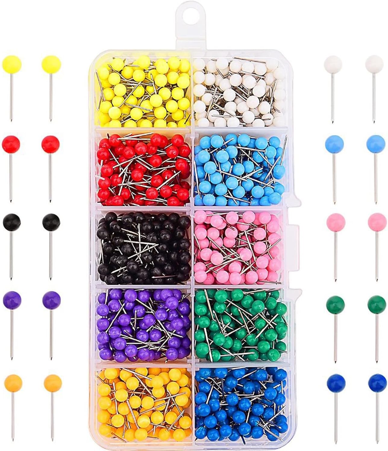 100 Puntine In Plastica Trasparente Con Punta Acciaio - Per Bacheche E Pareti In Sughero