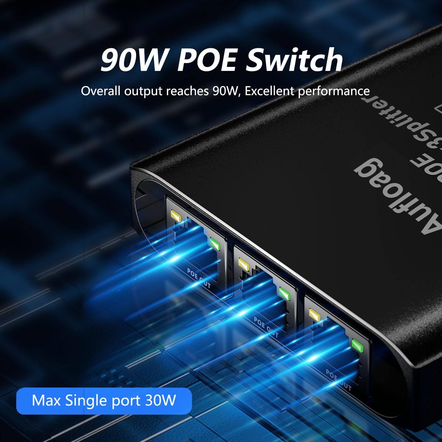 Répartiteur Ethernet Gigabit PoE, multiplicateur de ports RJ45 1000 Mbps, alimentation USB-C, commutateur réseau pour Cat5/6/7/8 (répartiteur Ethernet Gigabit PoE 4 ports)
