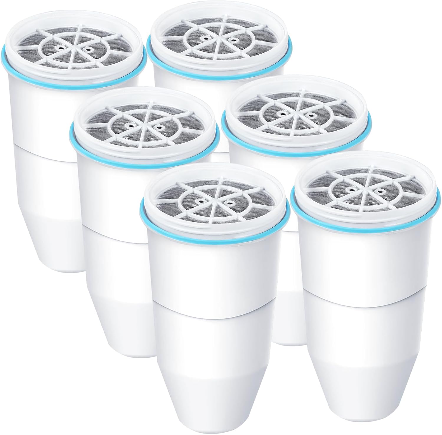 VIPHASES Upgraded 6-Stage 0 TDS Water Filter Replacement for ZR-001, ZR-017, ZR-004, Removes 99.99% Lead, Chlorine, Fluoride, PFOA/PFOS, 6-Pack