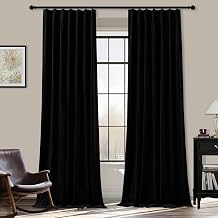 AUSSPVOCT Black Velvet Blackout Curtains 84 inches Length 2 Panels Set
