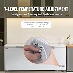 VEVOR Congélateur de poitrine, 19.8 cu.ft / 561 L Grand congélateur de profondeur avec double lids de verrouillage haut Split, congélateur commercial autonome & 4 Paniers amovibles, 7-Level Temps réglable, LED Lumière, 6 Roues