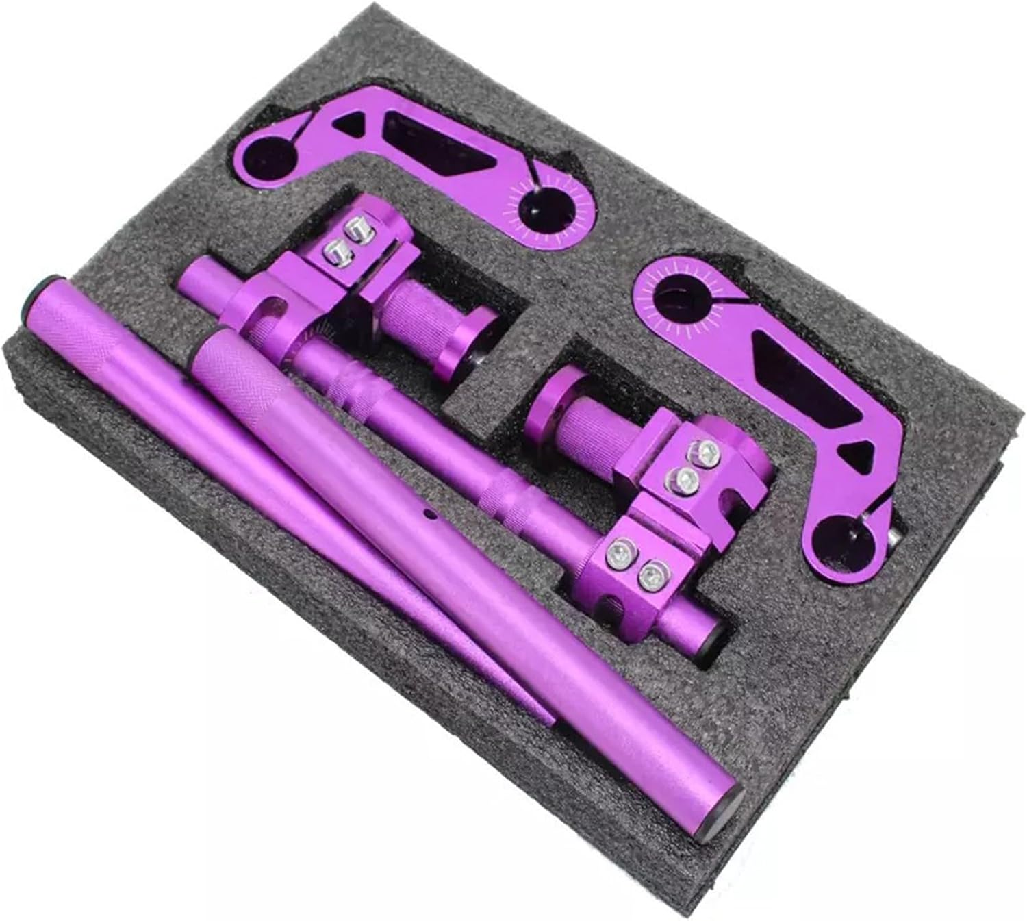 Universal Motorcycle CNC Aluminum Alloy Steering Handlebar System Adjustable Magic Handle Bar for 7/8" 22mm125cc Pit Bike Dirt Bike E-bike Scooter, Punch-free installation, Multiple Colors(Purple)