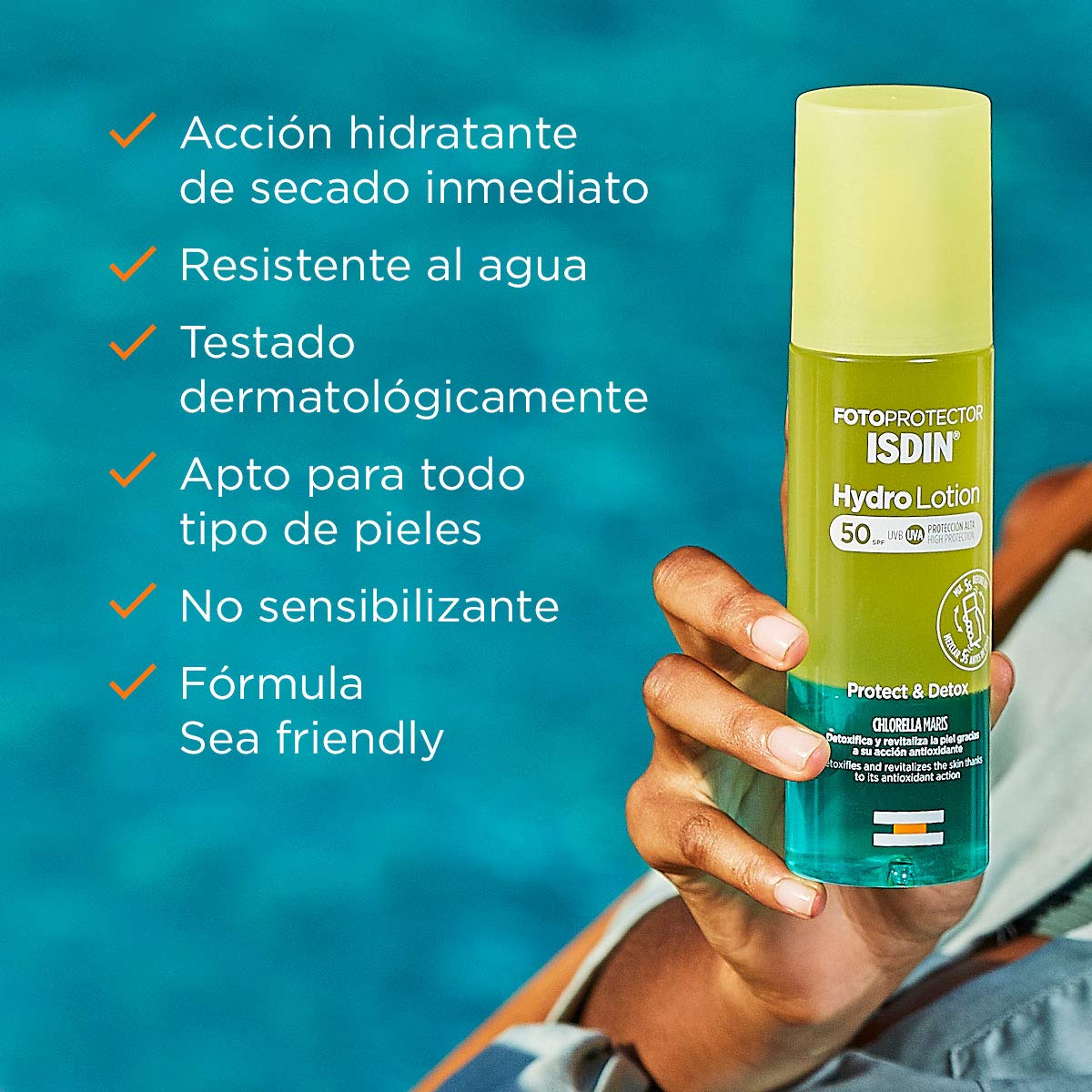 ISDIN - FotoUltra Age Repair Fusion Water SPF 50 - Protector solar facial de fase acuosa+ISDIN HydroLotion SPF 50 - Fotoprotector solar Corporal Bifásico