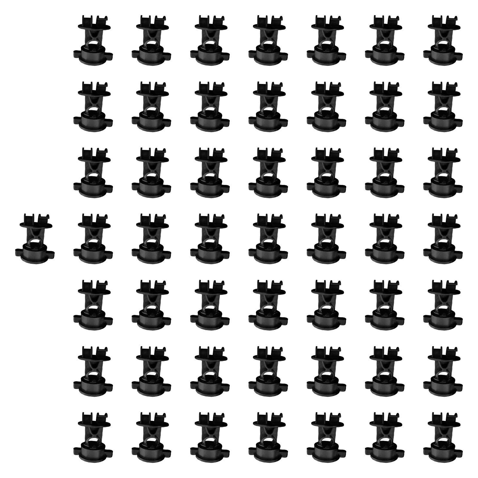 Fenteer 50 aisladores para eléctricas con Clips de Varilla Intermedia de 9,5 mm de diámetro, aisladores de Poste Redondos con Tornillos Apretados para, Negro