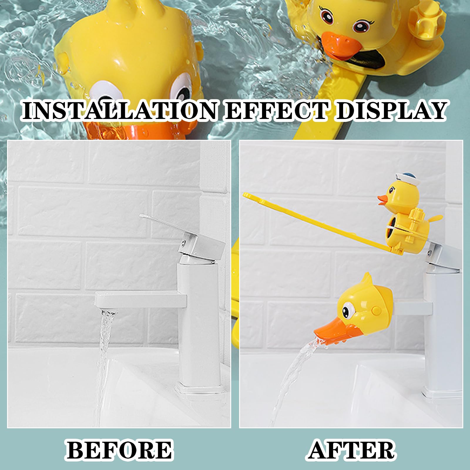 Extension Robinet pour Enfant 1 Pièces Robinet de rallonge Robinet de rallongeRallonge de Robinet Design en Forme de Canard réglable Plus Pratique pour les Tout-petits pour se Laver les Mains