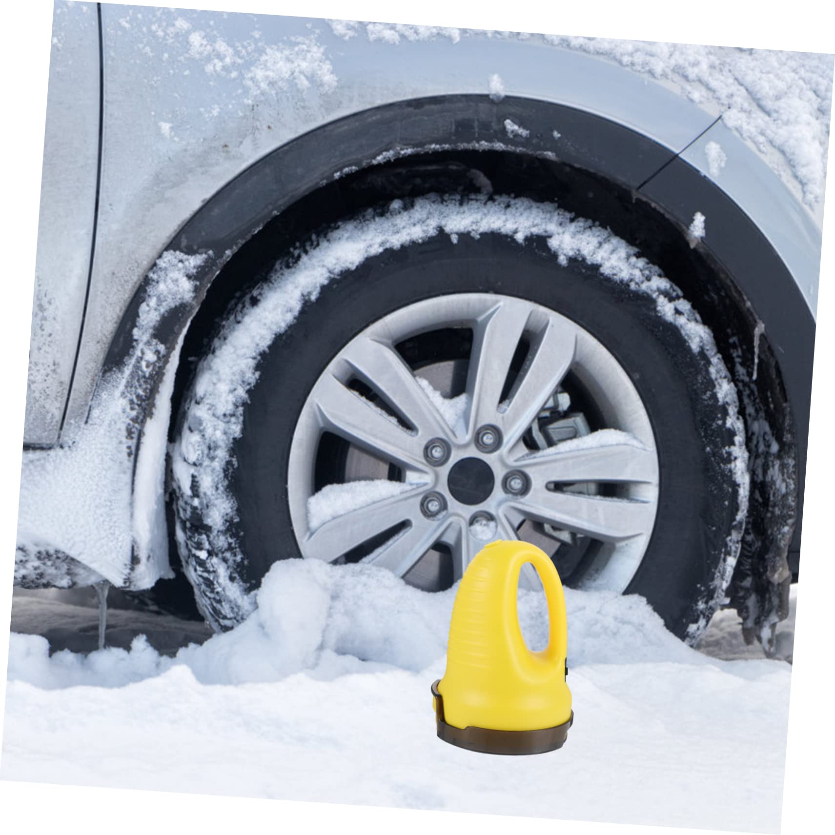 Raspador de Nieve para Coche Eléctrico de Abs Amarillo | 1 Juego Cable Usb, Diseño Compacto y Mango Curvo, Uso en Invierno para Quitar Hielo y Escarcha