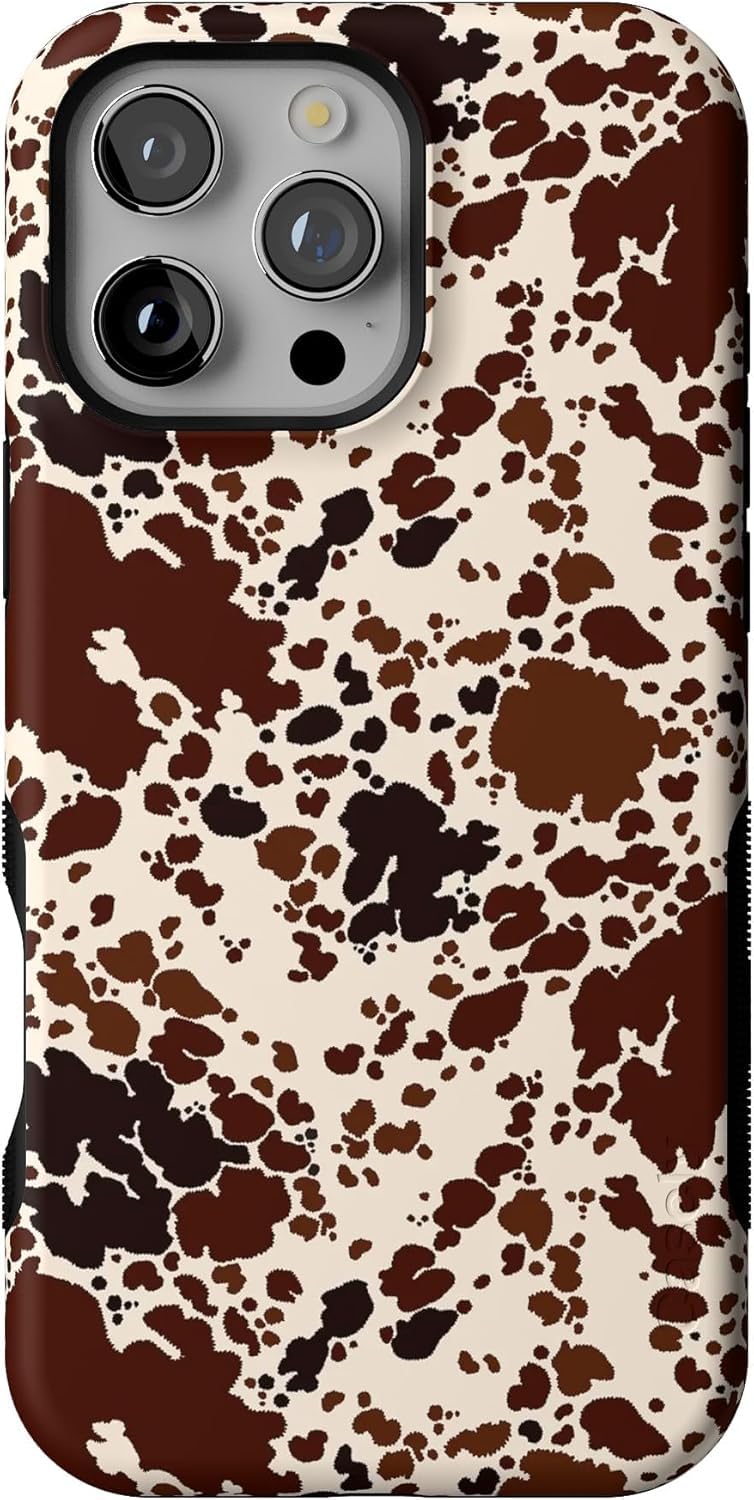 Casely iPhone 16 Pro Case | Cowgirl Envy | Cow Print | Bold Protective Design | Compatible with MagSafe