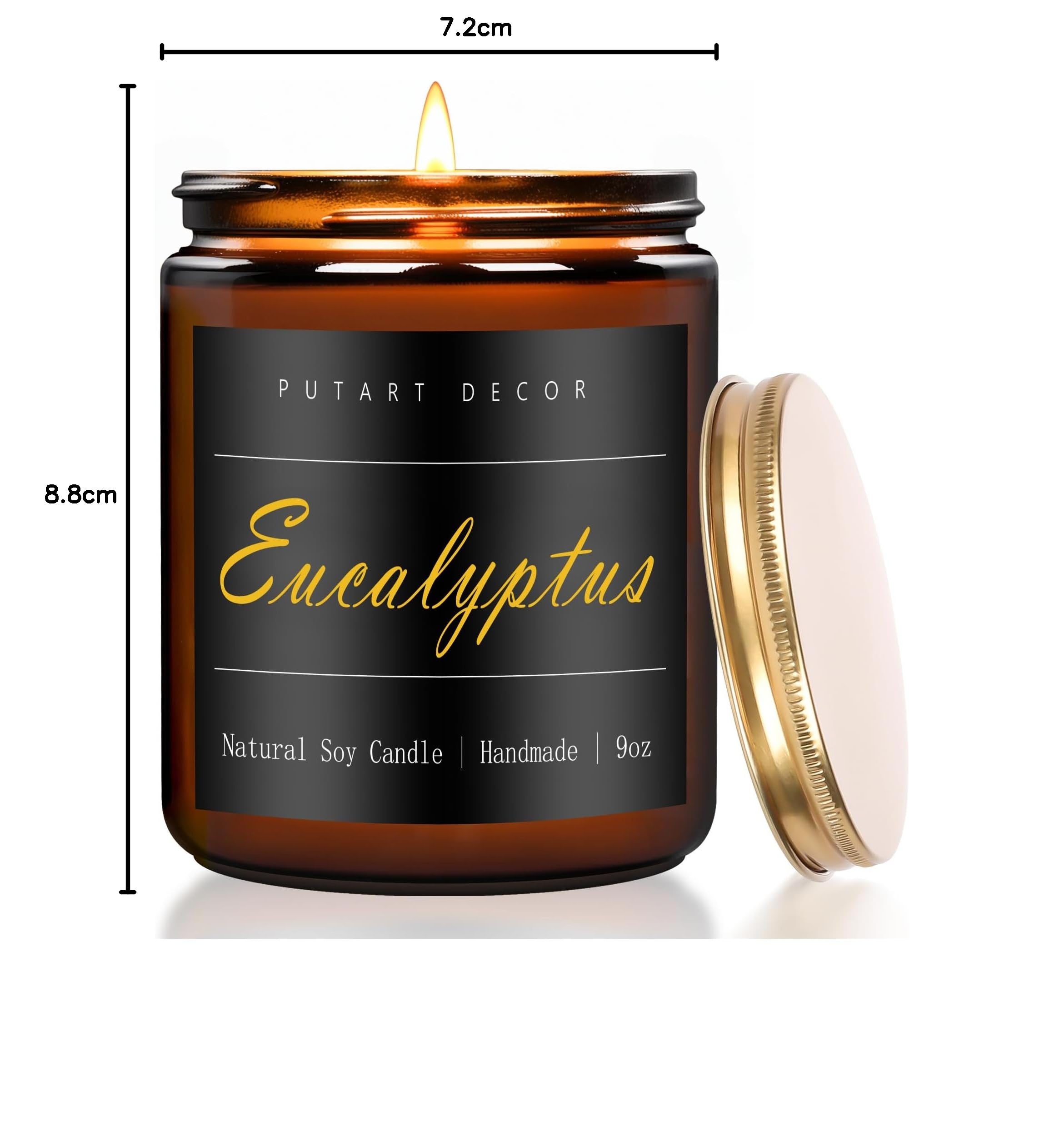Velas de eucalipto y menta para el hogar, aromaterapia de soja natural, velas no tóxicas con fragancia de larga duración y combustión limpia, vela en tarro de lujo regalo para mujeres, hombres