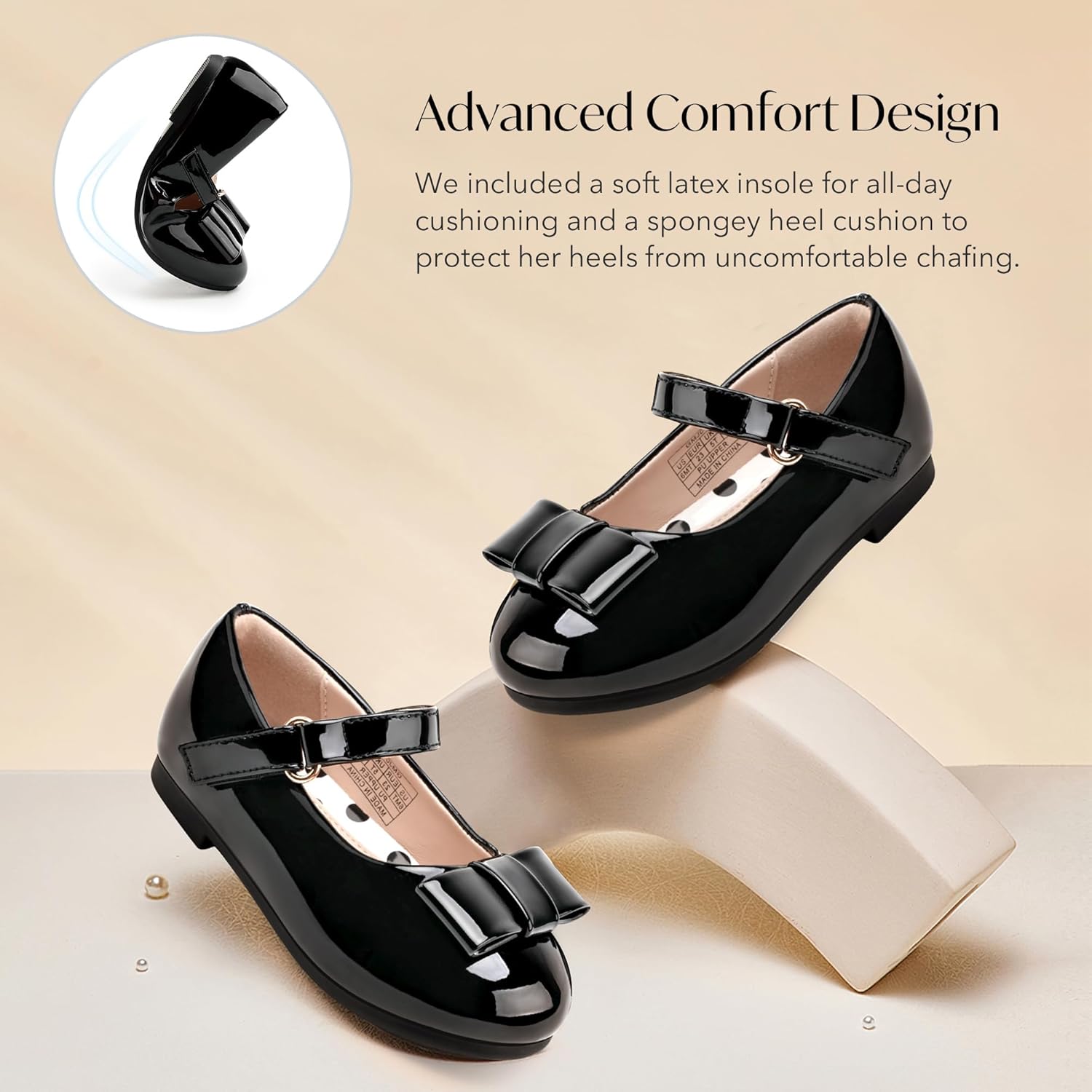 Stelle Girls Dress Shoes Toddler Mary Jane Shoes Flats with Bow for Toddler/Little/Big Kids - Image 5