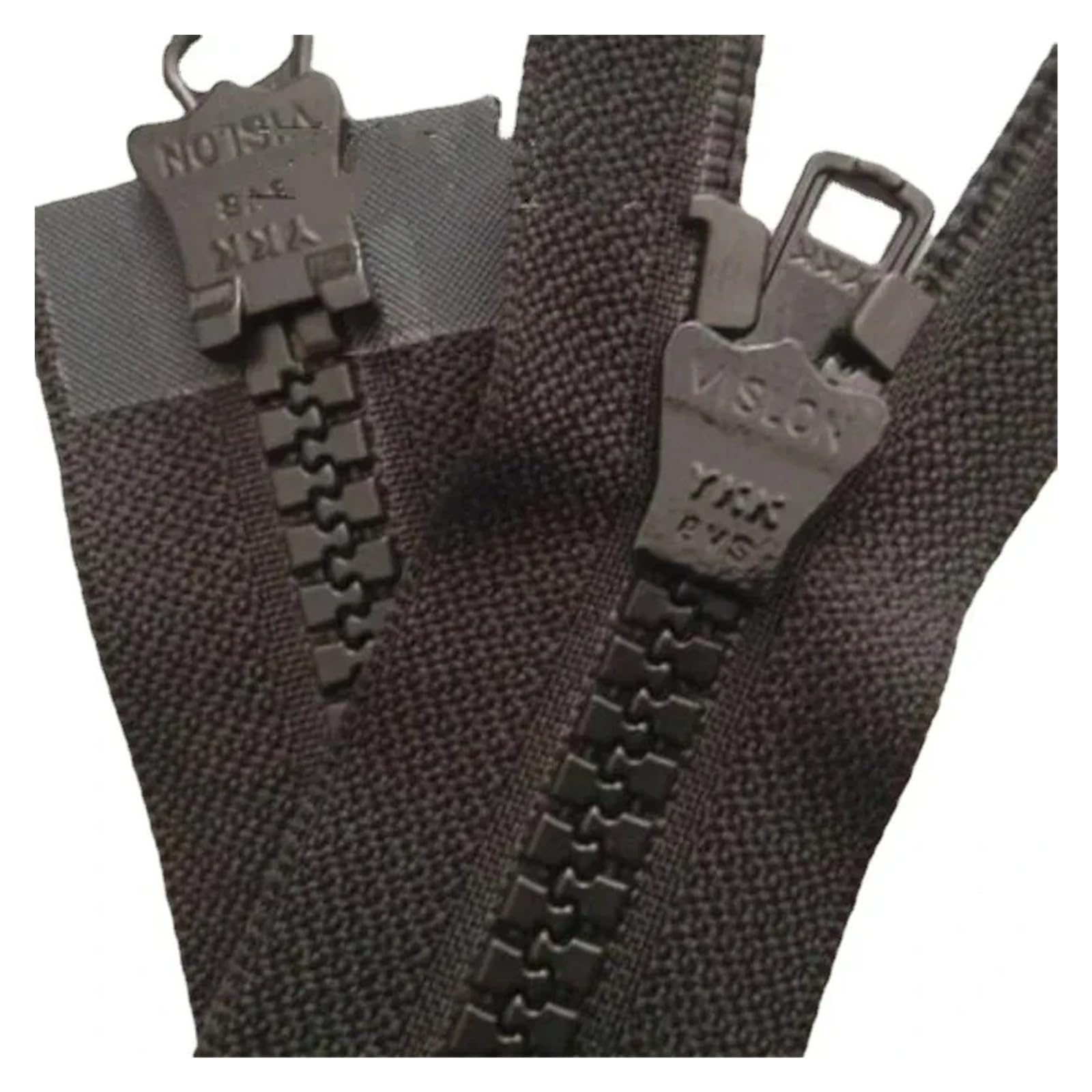 Cremallera YKK corta de resina plástica, 8VS, 49cm, negro, doble extremo abierto, bidireccional, resistente, for abrigo, chaqueta, accesorios costura para abrigos(Clear)