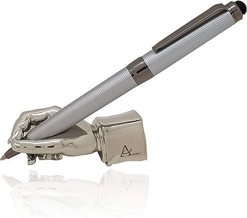 Miniatura 2 de Acely - Soporte para bolígrafo con forma de mano (metal y oro rosa)