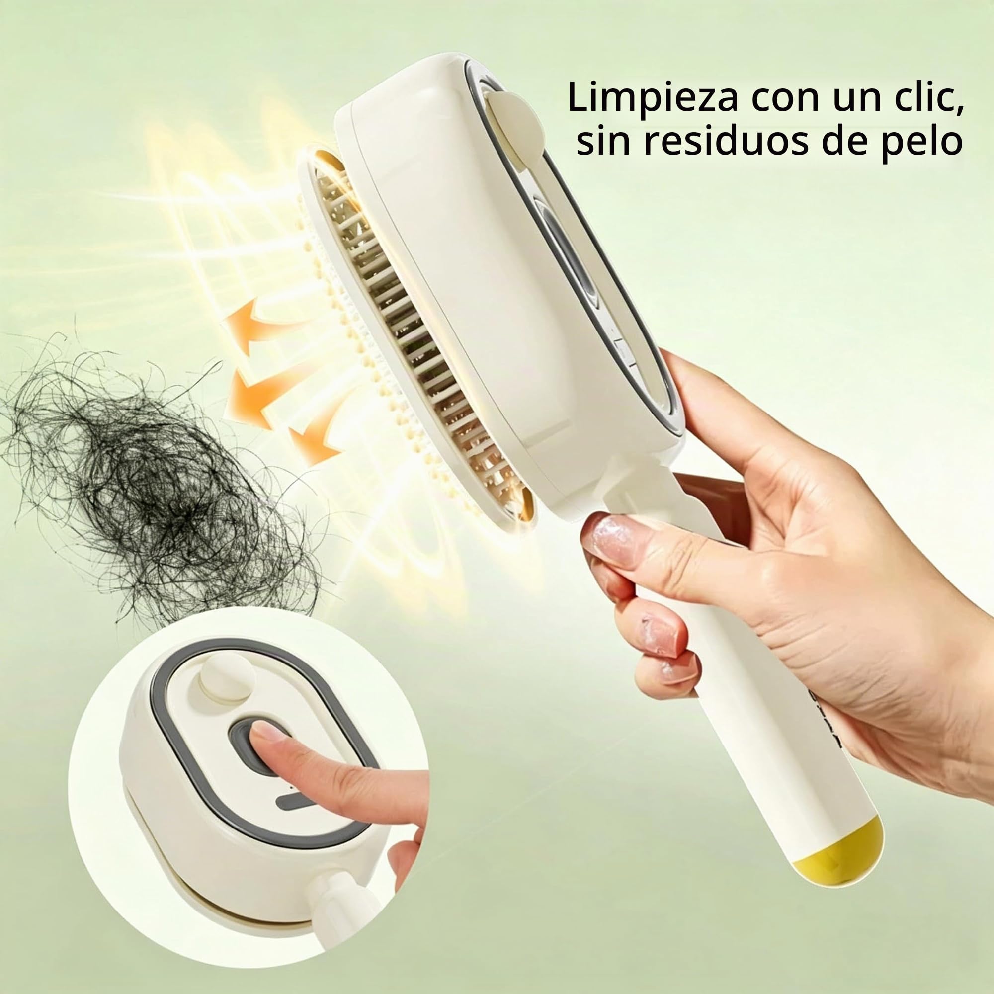 Cepillo de vapor eléctrico, alisador de cabello recargable con aerosol, peine desenredante antiestático 3 en 1 y masaje con cojín de aire, herramienta inalámbrica portátil para alisar el estilo y