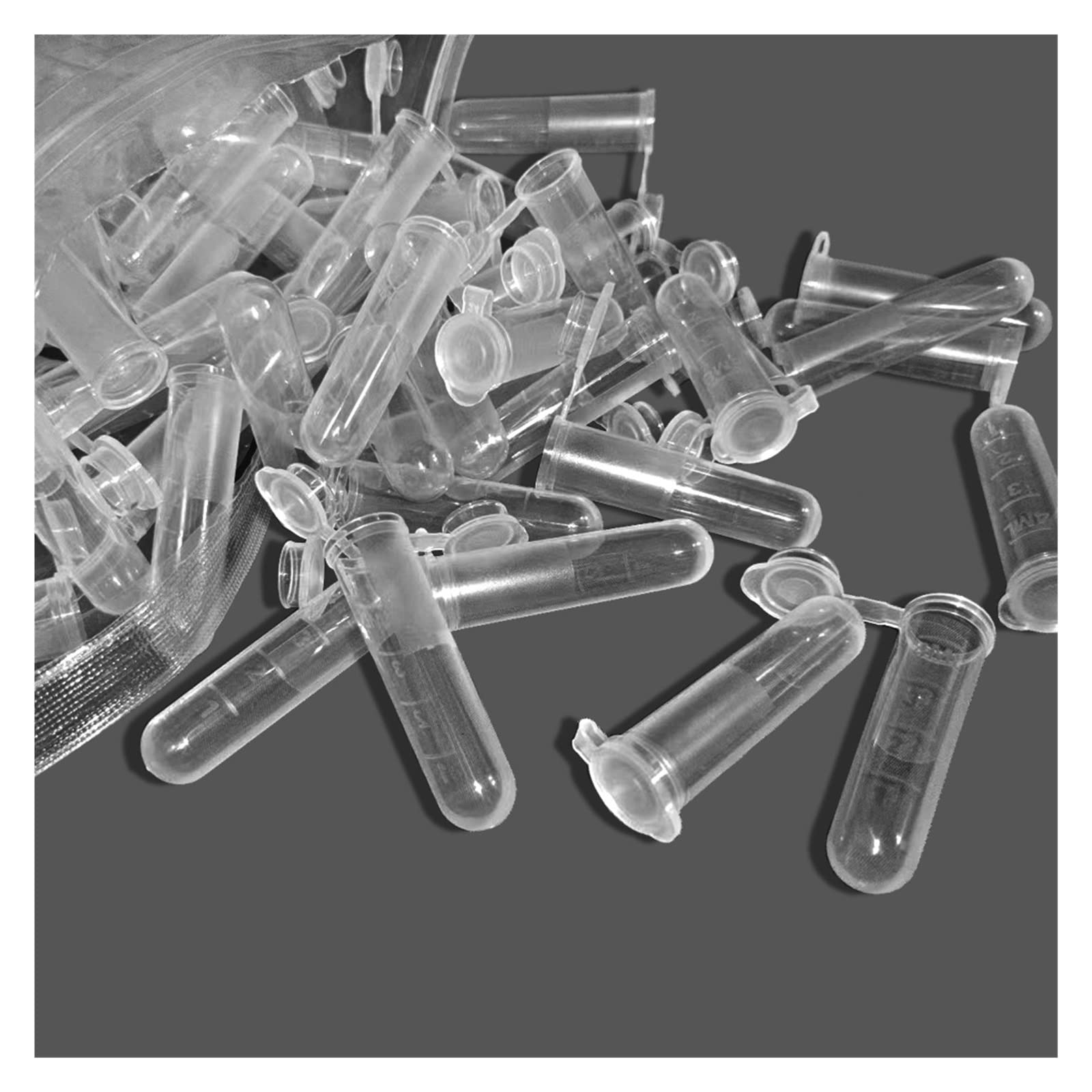 yingyingjia 300 szt. 5 ml mikroprobówka do wirowania probówka fiolka przezroczyste plastikowe fiolki pojemnik zatrzaskowy do przechowywania próbek laboratoryjnych
