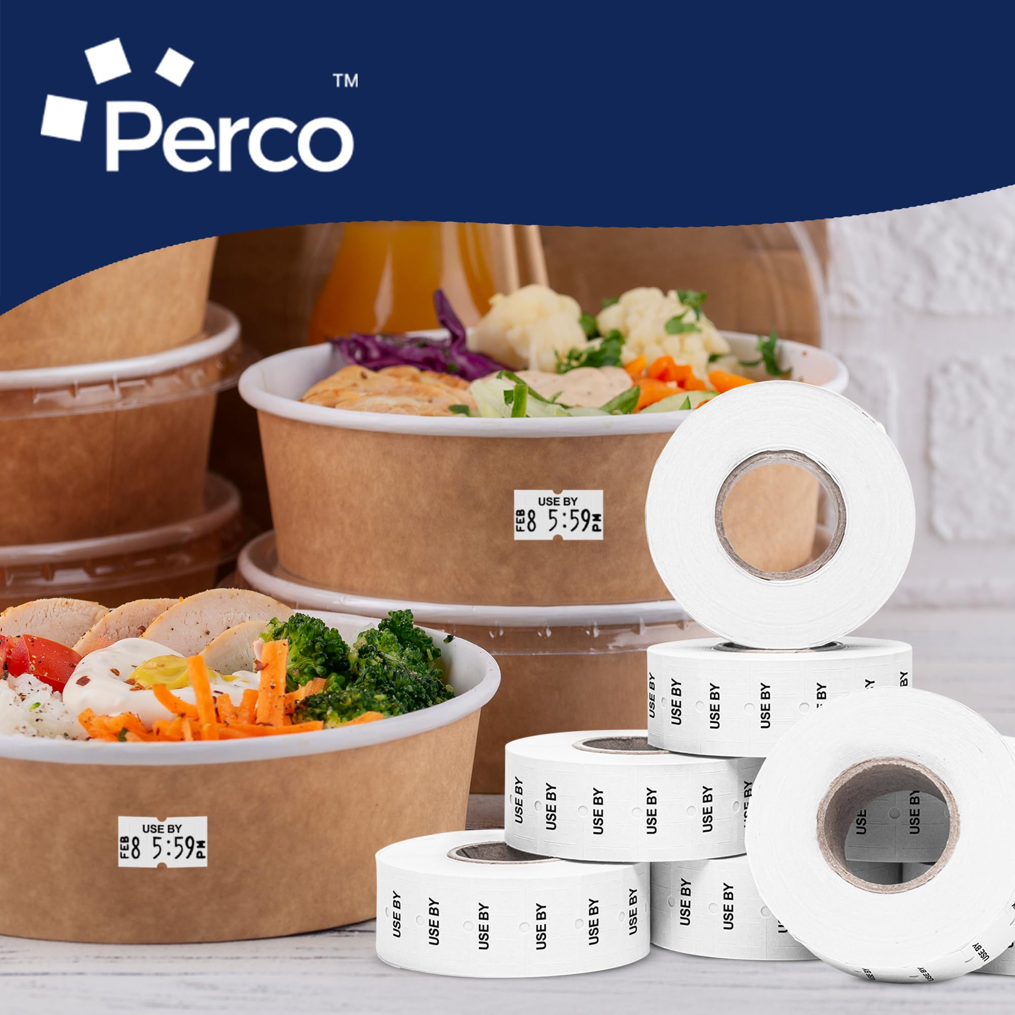 Nero su bianco utilizzo di prezzi etichette per Perco 1 Line Labeler Gun – 10 maniche, 80,000 – etichette con bonus Ink Rolls