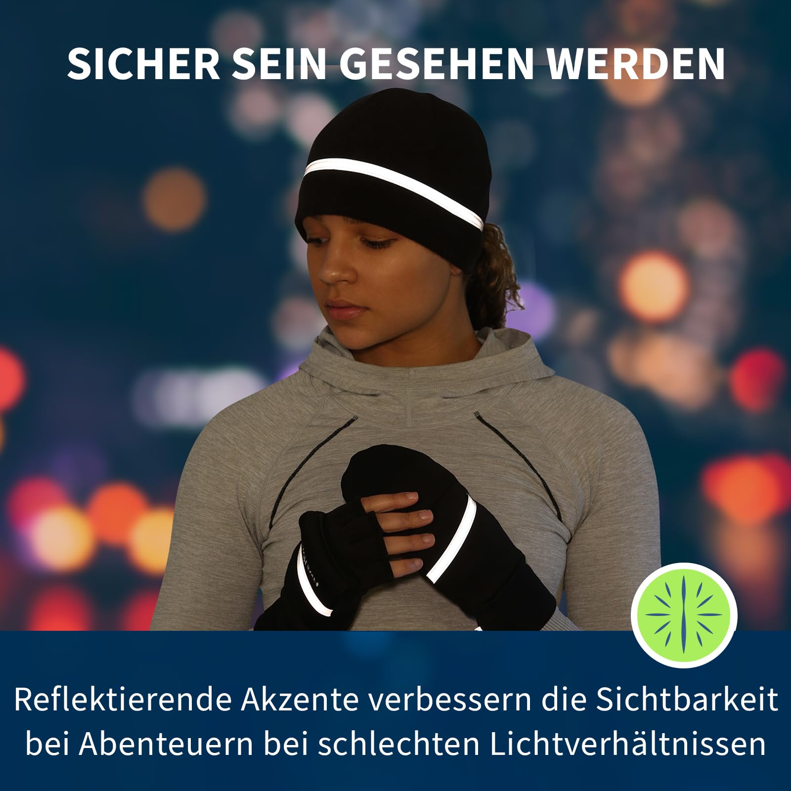 TrailHeads Trainingshandschuhe Wandelbar mit Powerstretch - Fingerlose Handschuhe für Damen - Wintersport- und Fahrradhandschuhe Damen
