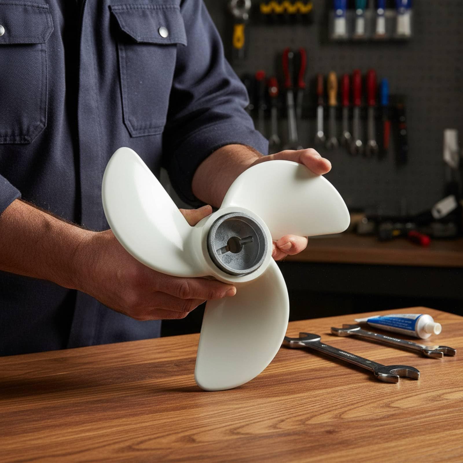 Bootpropeller Ersatz Propeller Bootspropeller Ersatzschraube Motorblatt aus Robustem für Zuverlässigen Vortrieb für Freizeitnutzung Wasserfahrzeuge, 12V 45/55/65 Pfund Propeller