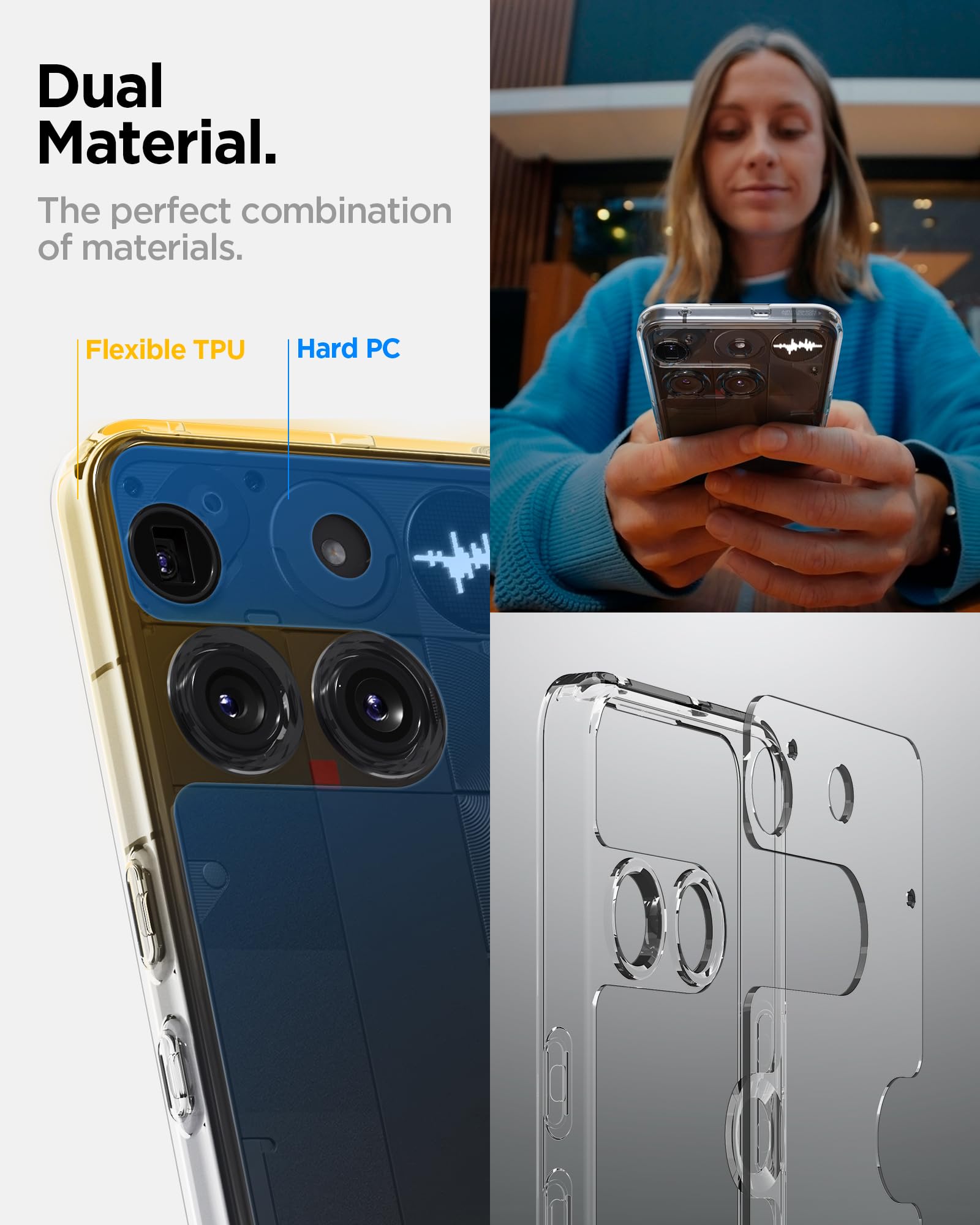 Spigen Ultra Hybrid | Nothing Phone (3) Case [Transparent] [Air Cushion Protection] Nothing Phone 3 Back Cover | TPU+PC - Crystal Clear — Amazon image 5