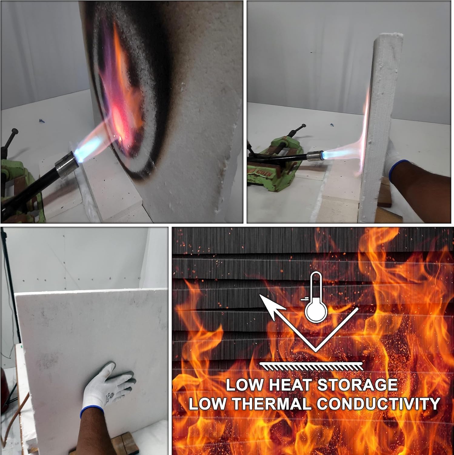 Tablero de fibra de cerámica, clasificación 2300F (1/2 x 19.7 x 39.4 pulgadas), 1 unidad/paquete | Tablero deflector para estufa, chimenea, horno de pizza, horno, horno, forja, caldera