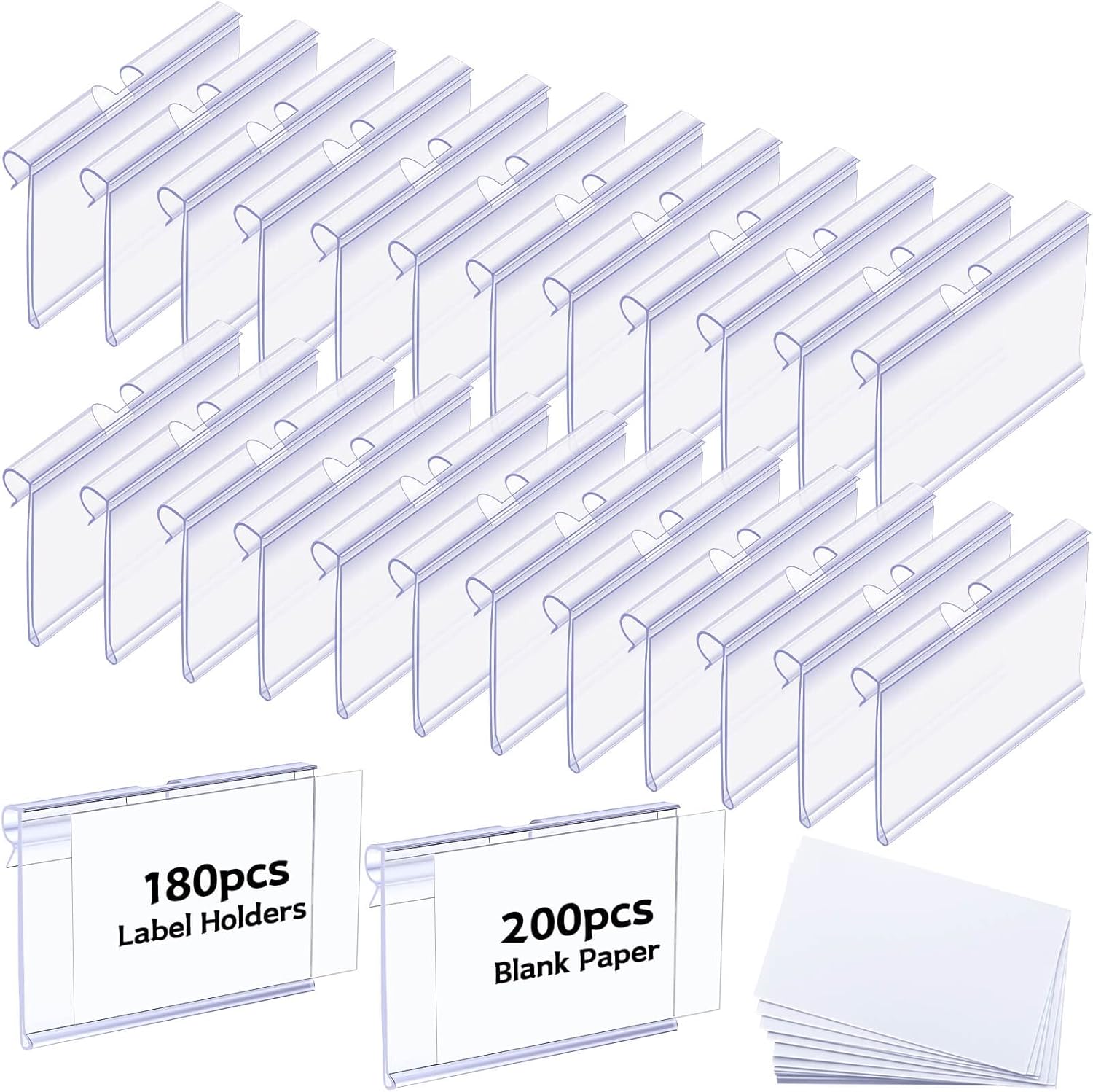 180 Pcs Clear Plastic Label Holders, Pcs Basket Labels Clip On, Wire