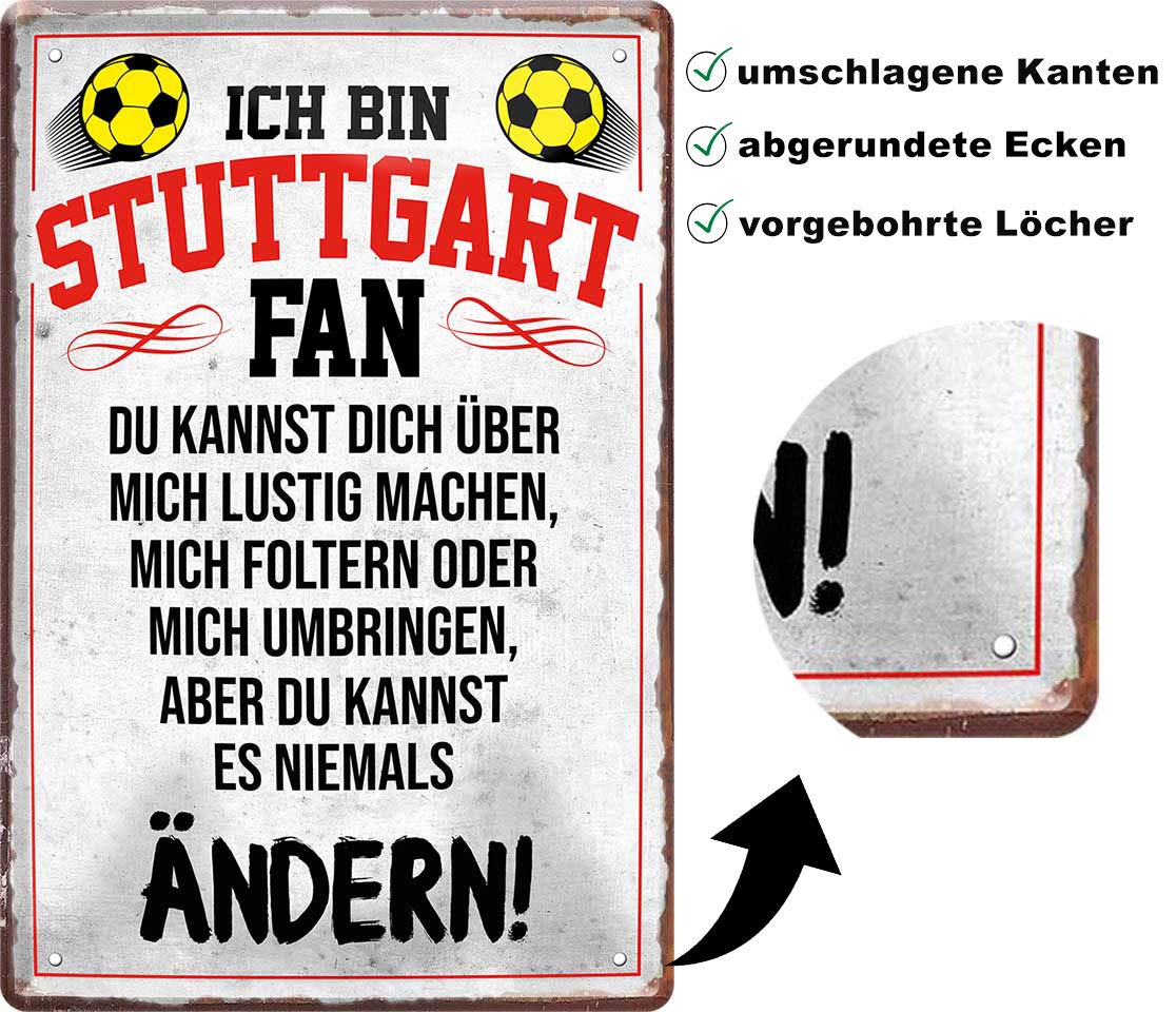 Schilderkreis24 - Cartel De Chapa Con Texto En Alemán "ICH Bin Dortmund, Fan Fan Metall Schild Für Fußballbegeisterte Deko Geschenkidee 20x30 Cm