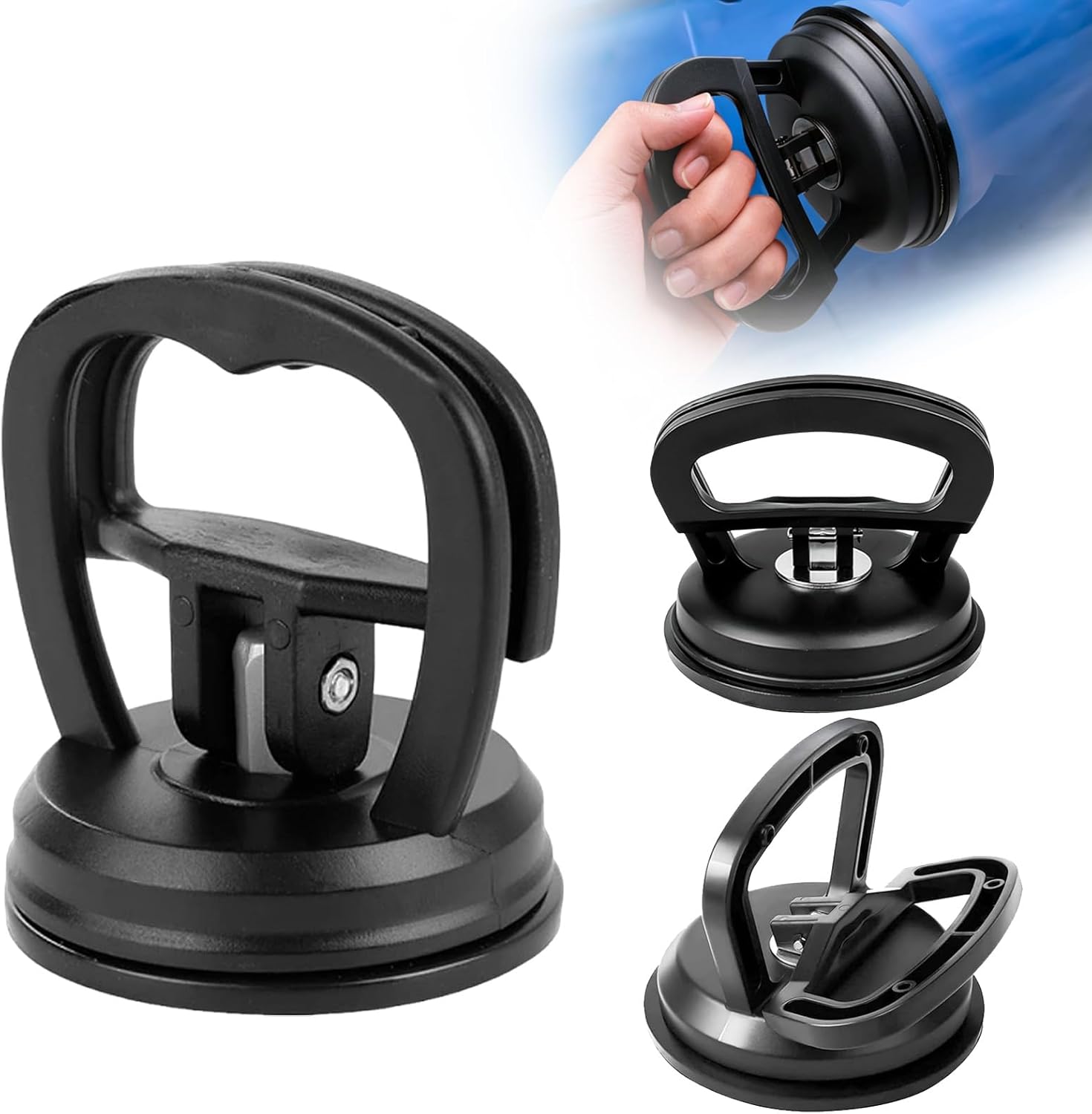 Dent Puller, 3-Pcs Powerful Suction Cup Repair Set, Suitable for Repairing car Body Dents, Tiles Lifting, Glass Removal, and Objects Moving (1 Pcs Large, 2 Pcs Small – Black)