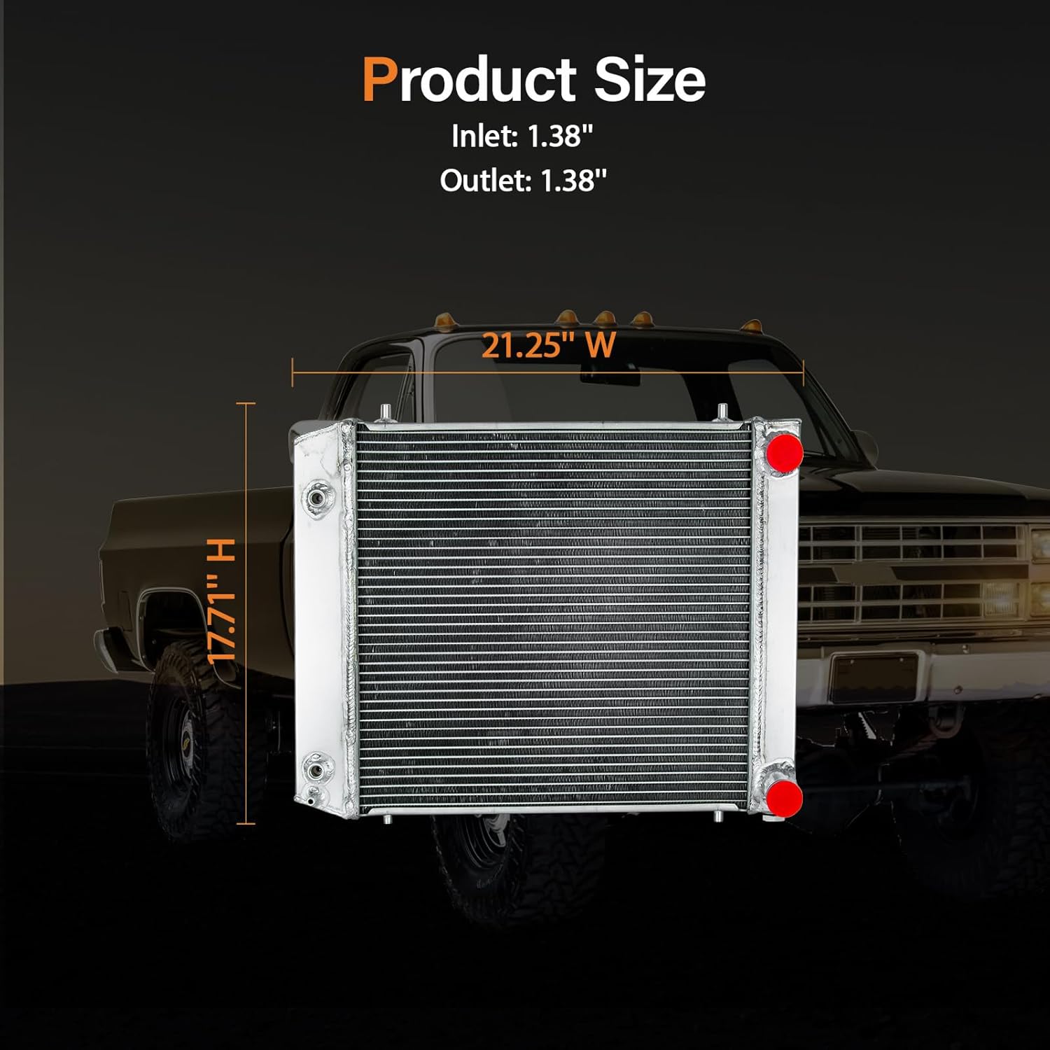 3 Row Aluminum Radiator Replacement for 1993-1999 Land Rover Defender Discovery 300TDI,16.37'' Core Radiators 1994 1995 1996 1997 1998
