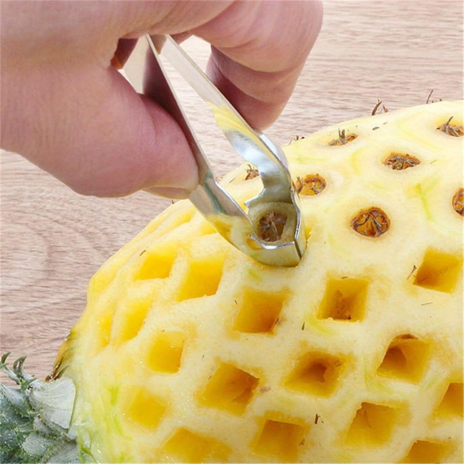 Aço inoxidável, descascador de olhos de abacaxi, utensílio de cozinha, cozinha de