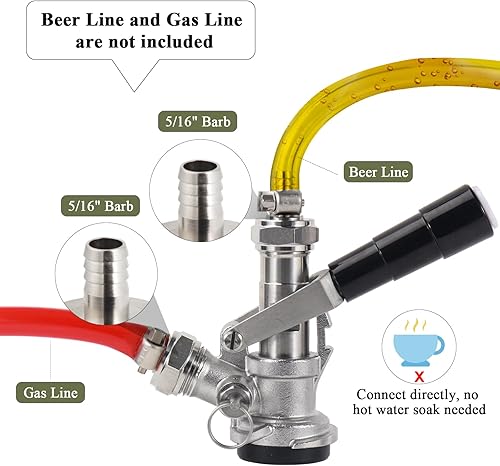 Miniatura 4 de Hgkeke Acoplador de barril Sankey de acero inoxidable 304, sistema D, acoplador de barril Sankey D, sistema D, acoplador de barril de cerveza,