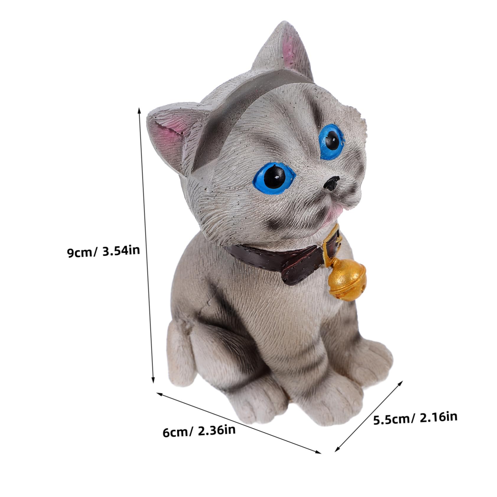 SOLUSTRE Cute Cat Glasses Frame Plush Lined Stand for Nightstand Eye Glass Holder for Boys and Girls Decorative Animal Eyeglass Stand Grey