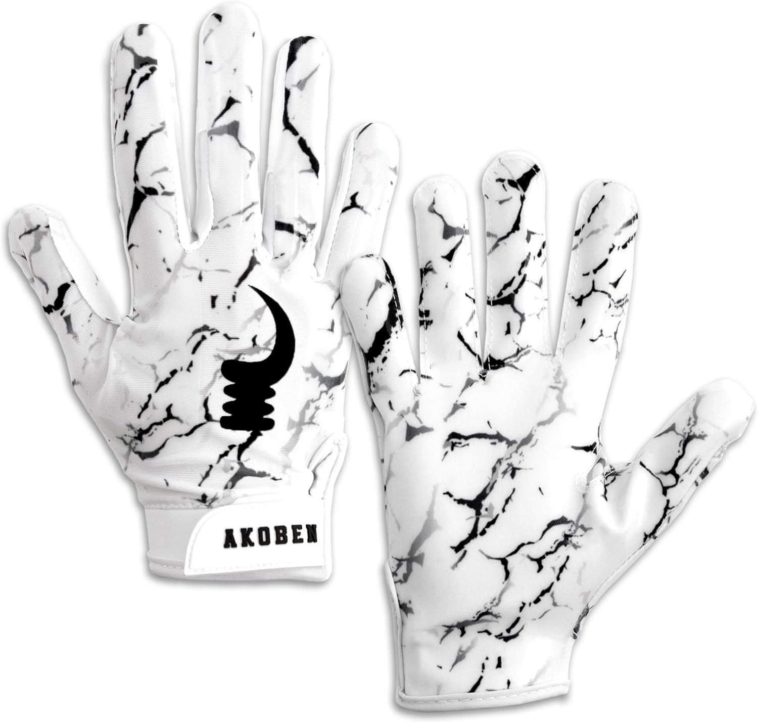 AKOBEN Football Gloves | Black Gloves Football | White Football Gloves | Football Gear | Football Gloves Men | White Football Gloves| Black Foot Ball Gloves