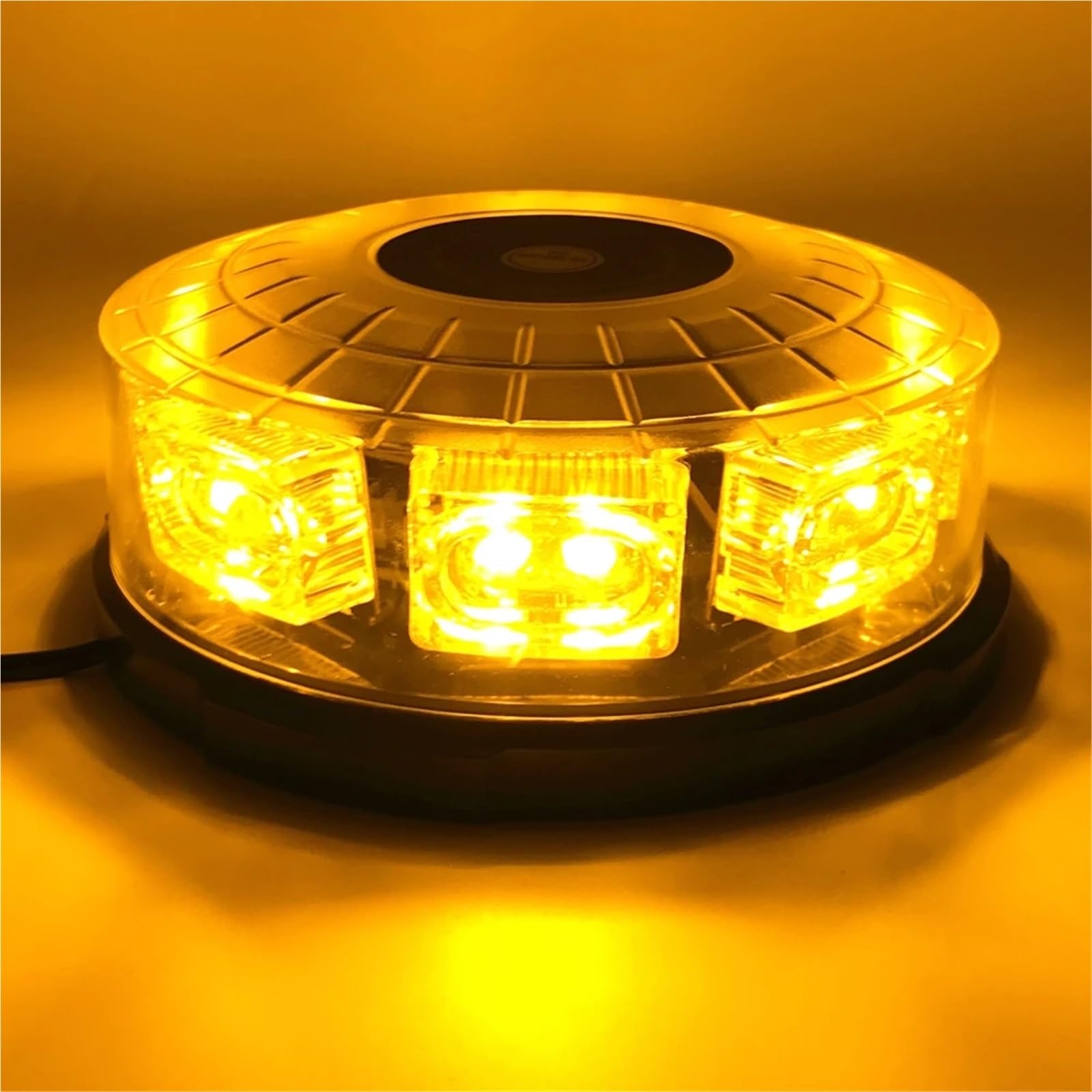 Luz de advertencia LED ámbar for techo de coche, lámpara de señal estroboscópica for vehículo, luces de emergencia de policía, baliza con montaje magnético de 12/24V