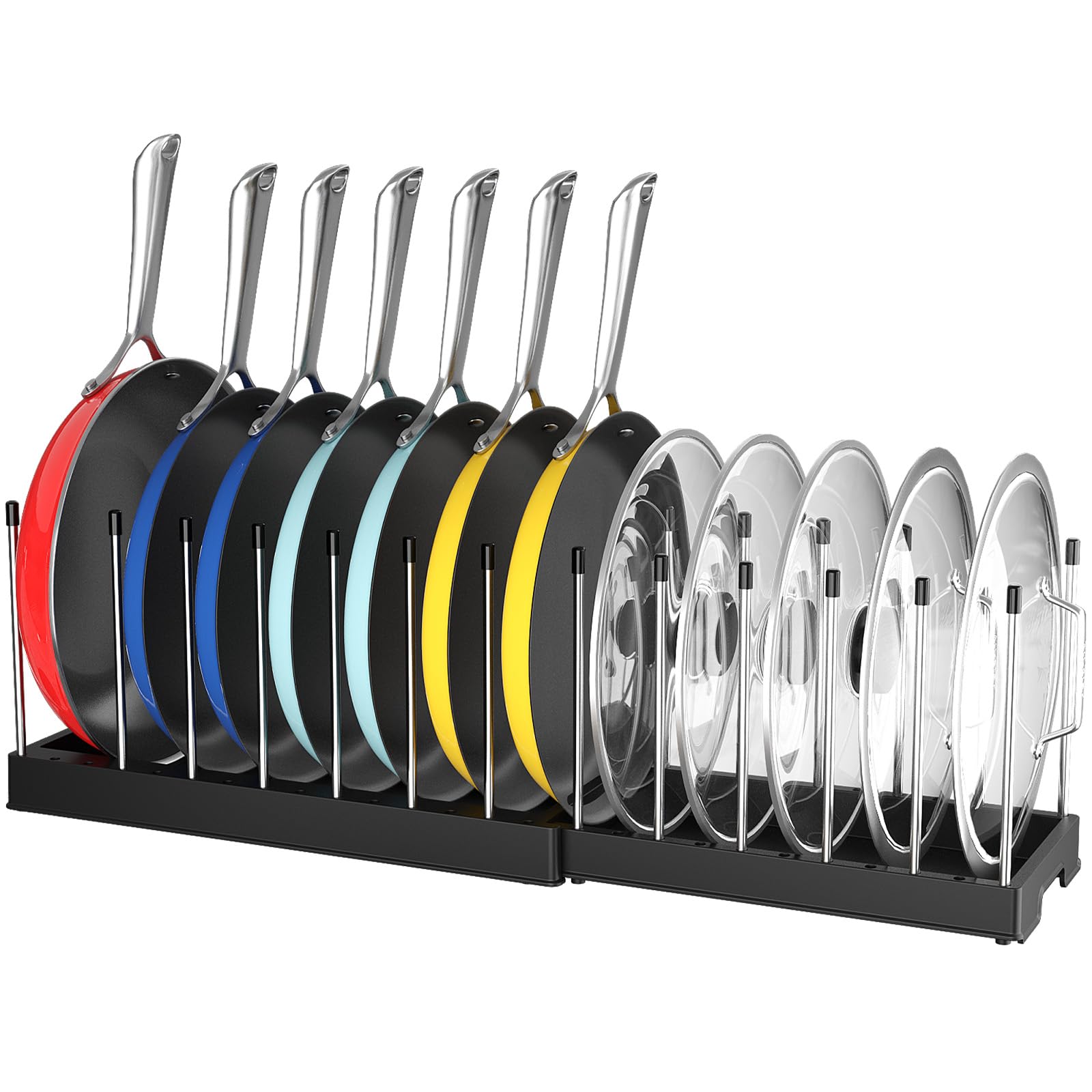 Lifewit Expandable Pan Lid & Pot Organiser for Cupboard with 13 Dividers