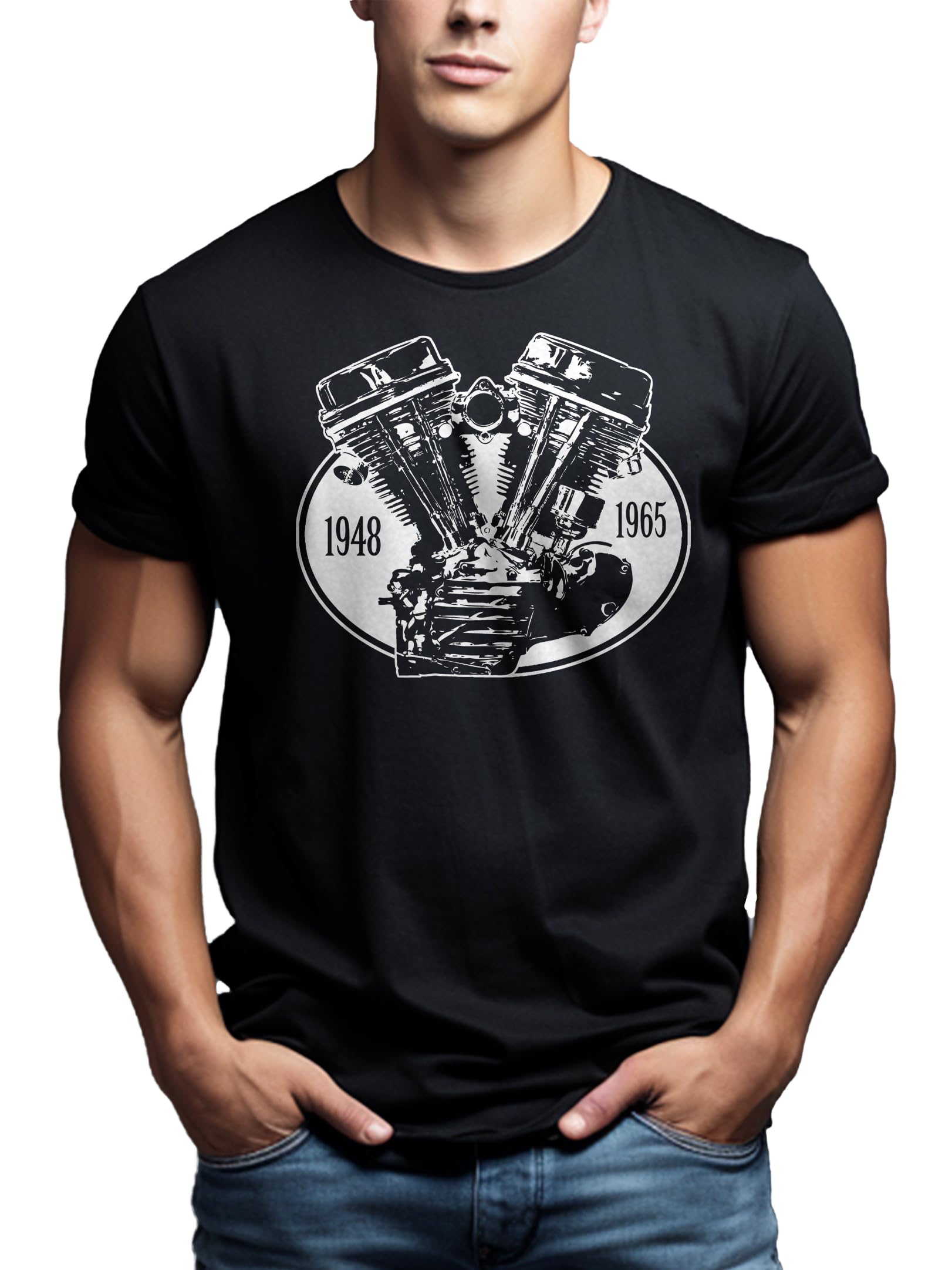 Makaya Biker T-Shirt Homme Panhead Chopper Moto Motard - 4
