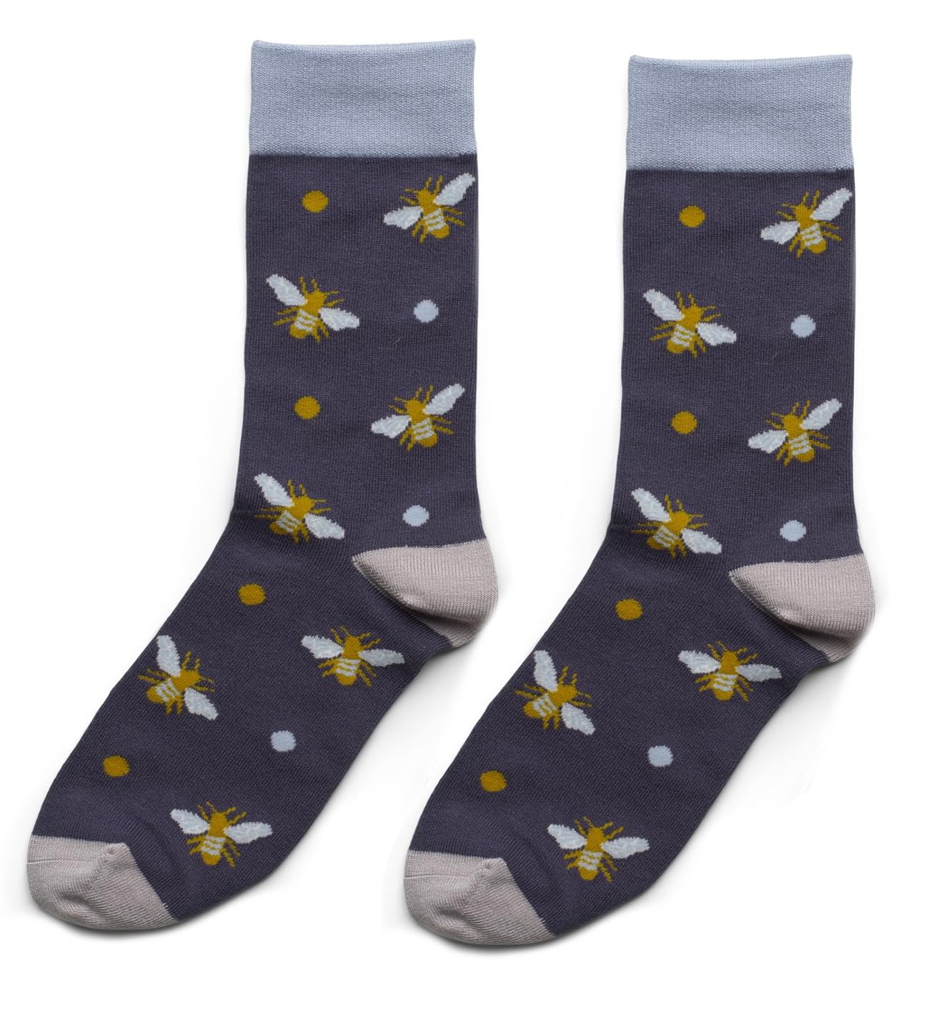 Lilyrosa Men's Blue Quintessential Bee Socks 8-11 Bamboo 1 Pair New With Tags (Blue)