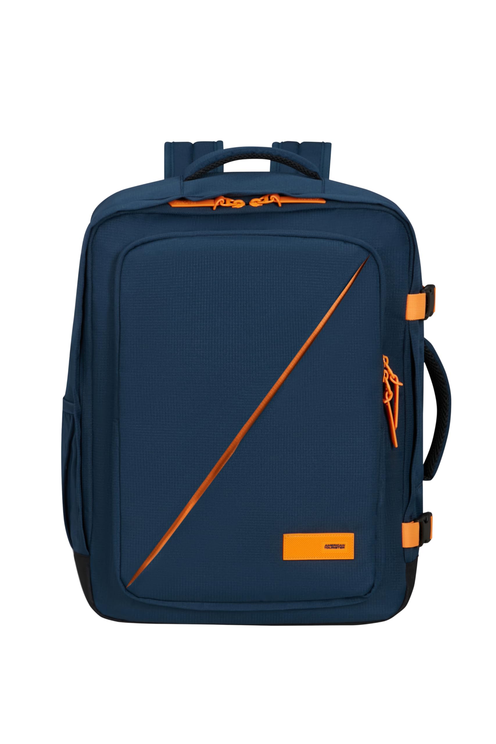 American Tourister Take2Cabin - EasyJet Bolsa de Cabina 36 x 20 x 45 cm, 38 l, 0,70 kg, Equipaje de Mano, Mochila de Avión M Bajo Asiento, Blau/Orange (Dark Navy/Radiant Orange)
