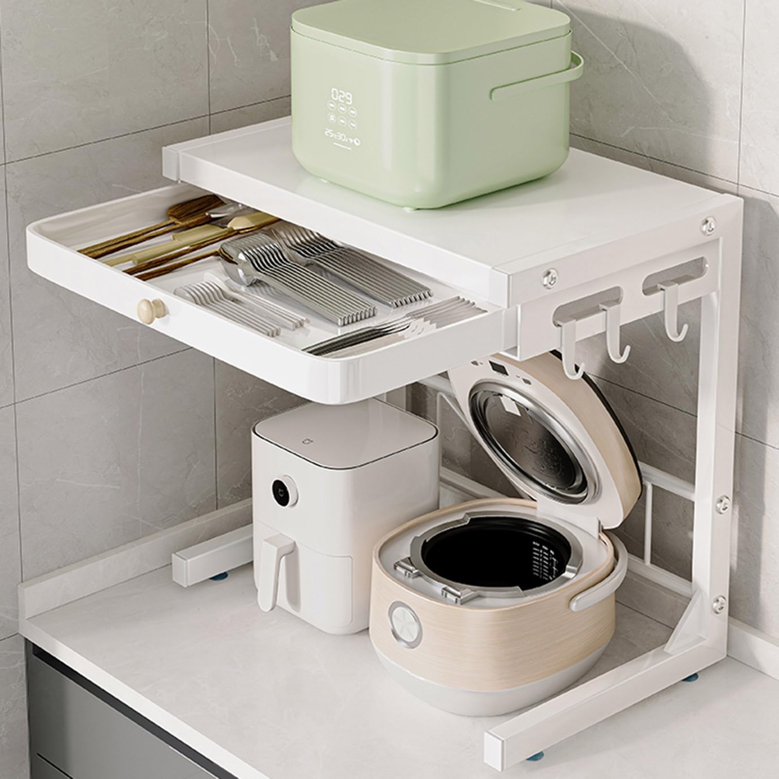 Étagère pour four à micro-ondes idéale pour un coin café ordonné