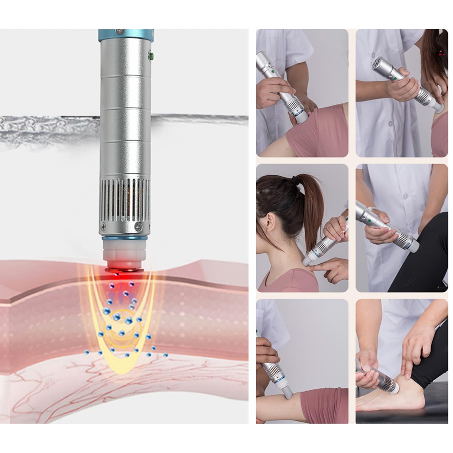Macchina per Terapia ad Onde d'urto v100, Dispositivo Onda d'urto Fisioterapia Disfunzione Erettile Elettromagnetiche Apparecchio Massaggiatore Muscolare Portatile, Sollievo dal dolore