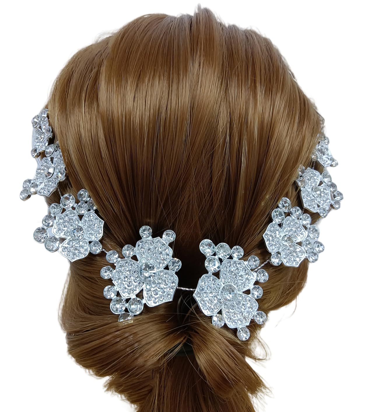 FAIRYGATE Haarband Damen Perle Headwear Kristall Stirnband Hochzeit Braut Haar Kette Headpiece Kostüm Kopfschmuck für Frauen Einheitsgröße FDXLD05226
