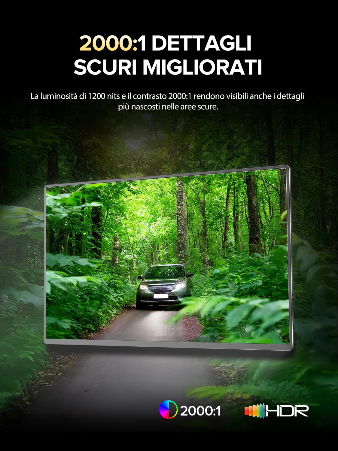 UPERFECT Portable Monitor 4K 16" | 1200 Nits Laptop Monitor | 3840 * 2400 UHD | 1MS FreeSync 2000:1 Contrast | USB-C & HDMI | VESA & Smart Case | Travel Screen for Computer, Mini PC, Game Consoles