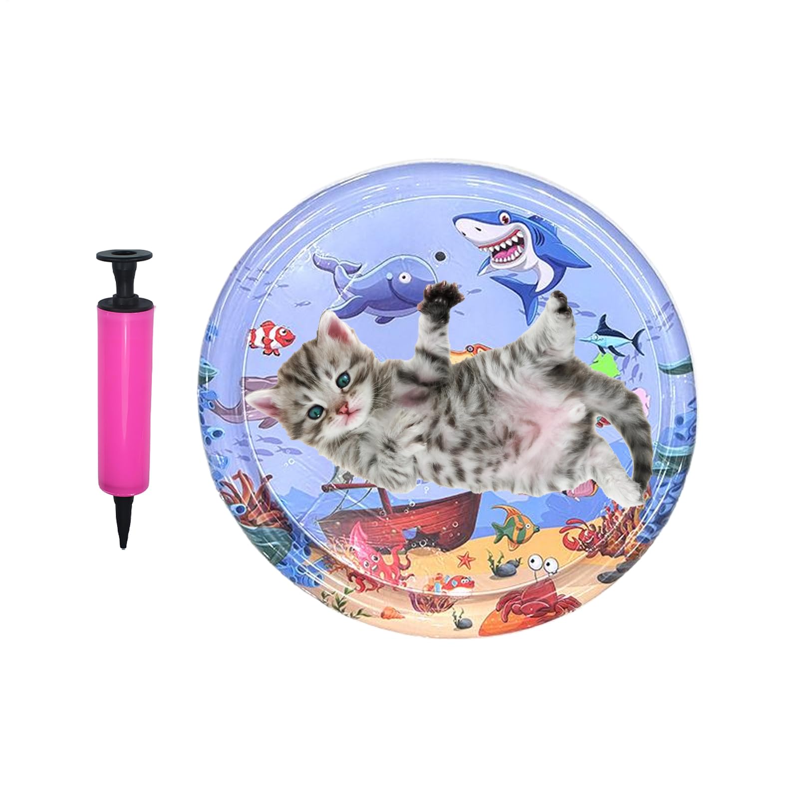Tapis d'eau pour chat lit interactif rond et accessoires d'activité été