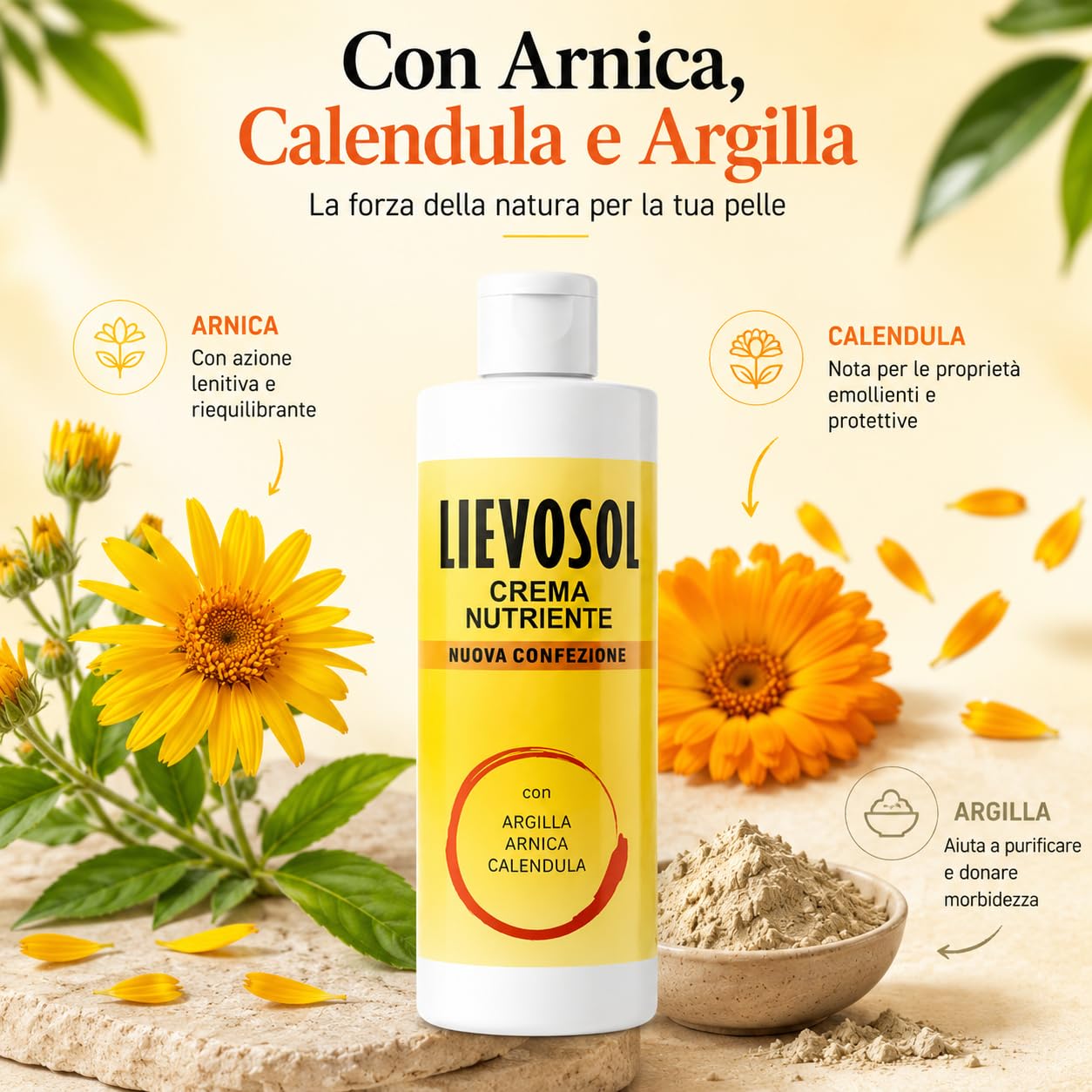 Lievosol Crema Antidolorifica 400ml | Arnica e Artiglio del Diavolo, Sollievo Dolori Muscolari, Sollievo Dolori Articolari, Sollievo Schiena e Cervicale