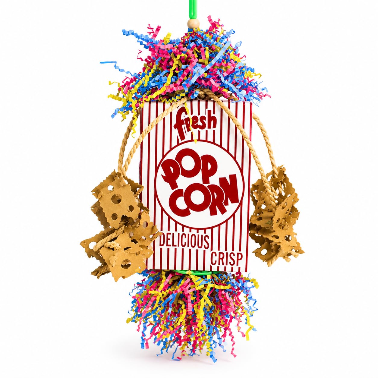 Jouet pour oiseau en papier Popcorn Explosion Bonka Bird Toys pour perroquets et conures