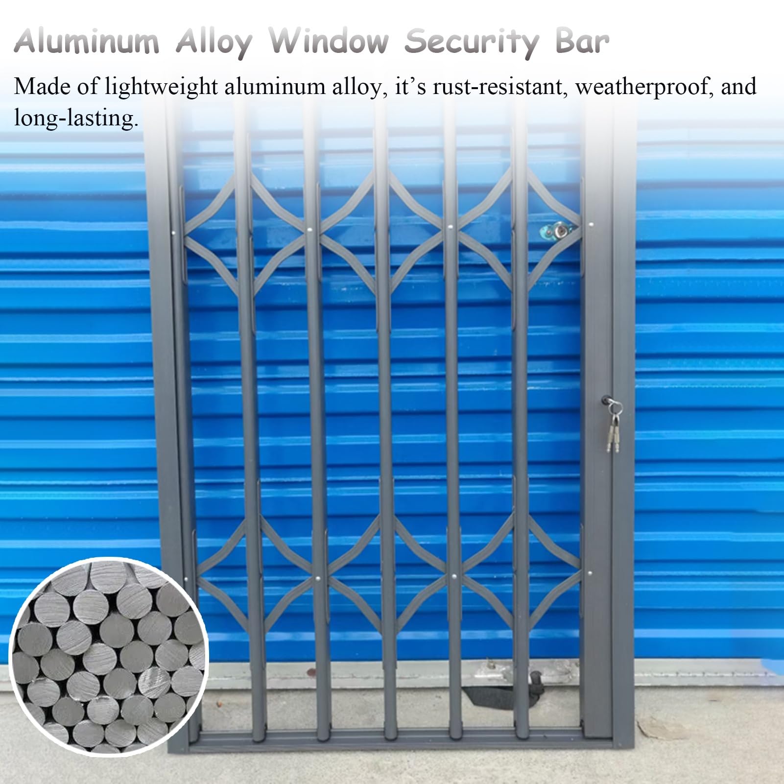 UrbanUp Inferriate per Finestre Barra di Sicurezza per Porta Pieghevole da Seminterrato, Binario per Porta Scorrevole a Sgancio Rapido, Recinzioni di Sicurezza per Finestre(W44xH90in/110x230cm)