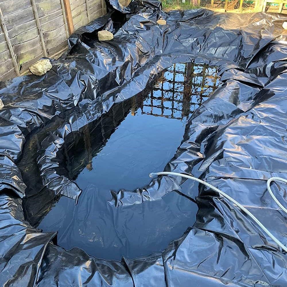 Heavy Duty Waterproof Black Pond Liner for Fish Ponds, Streams & Fountains - Durable 5m x 10m (16.4ft x 32.8ft) Membrane Ideal for Water Gardens, 1x5m, 2x6m, 4x4m, 6x10m Ponds