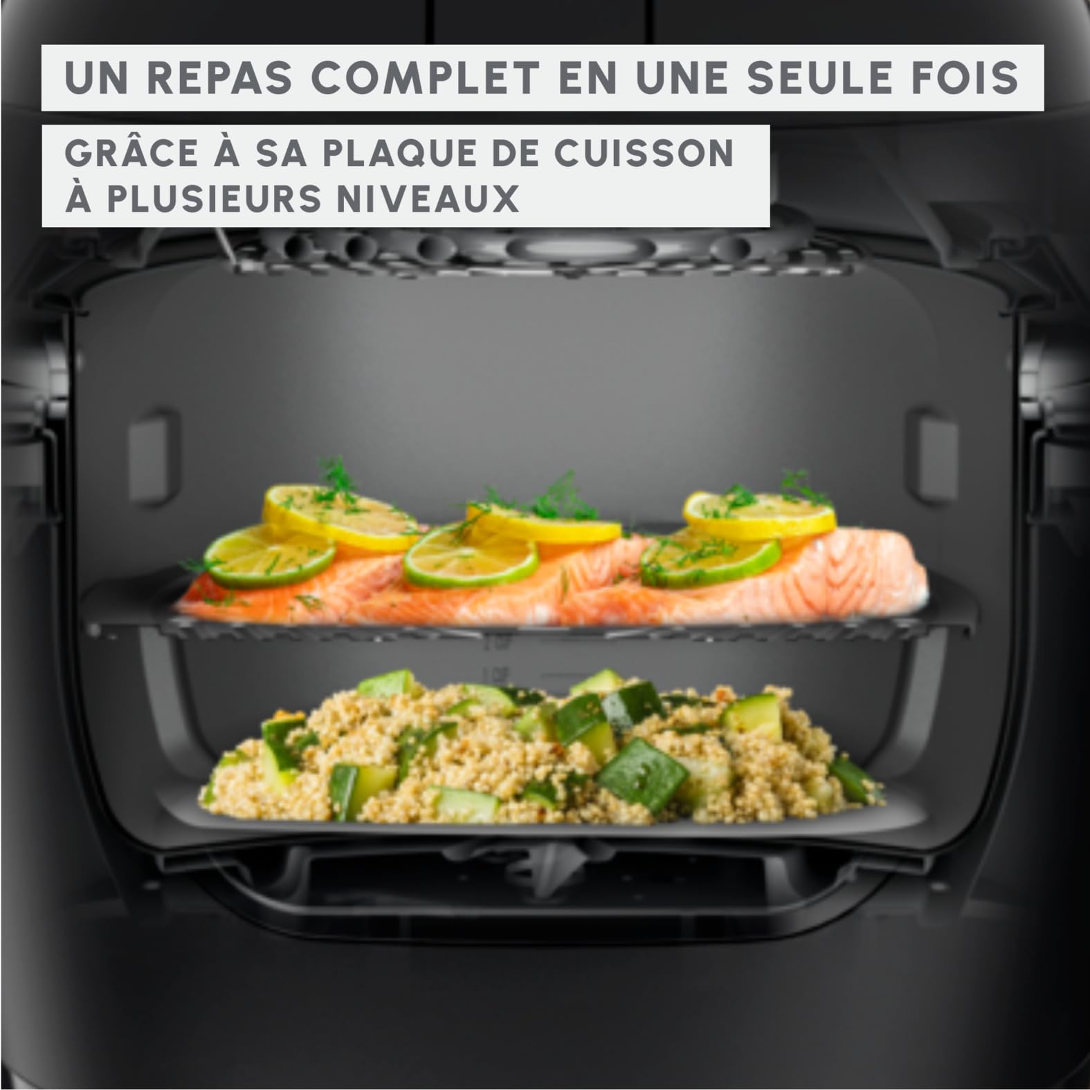 Moulinex Multicook Fry Multicuiseur et air fryer, 12 programmes, 6 L, Gris, Spatule incluse YY5553FB