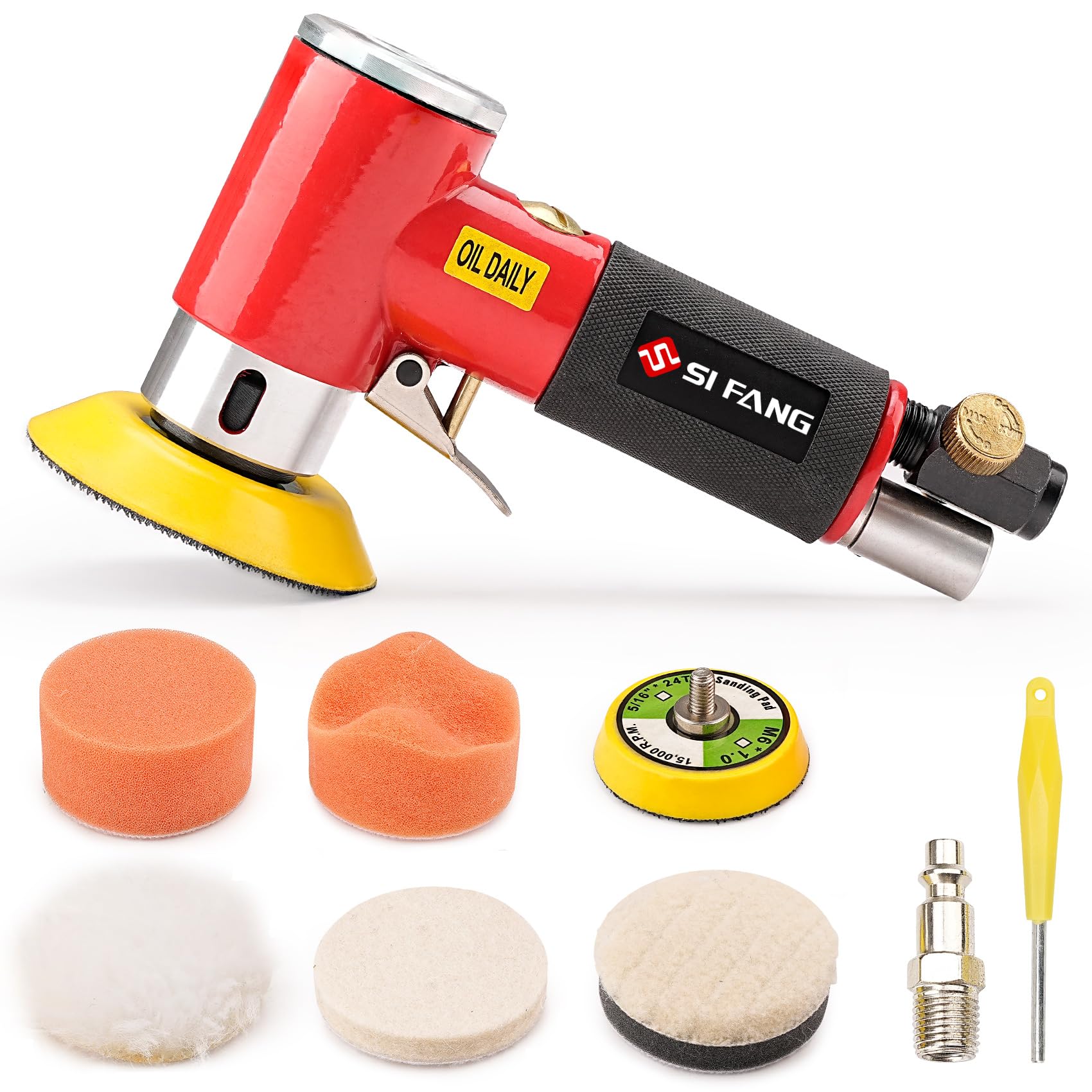 Mini ponceuse à air 2 et 3 pouces avec kit de polissage orbital double action pour carrosserie
