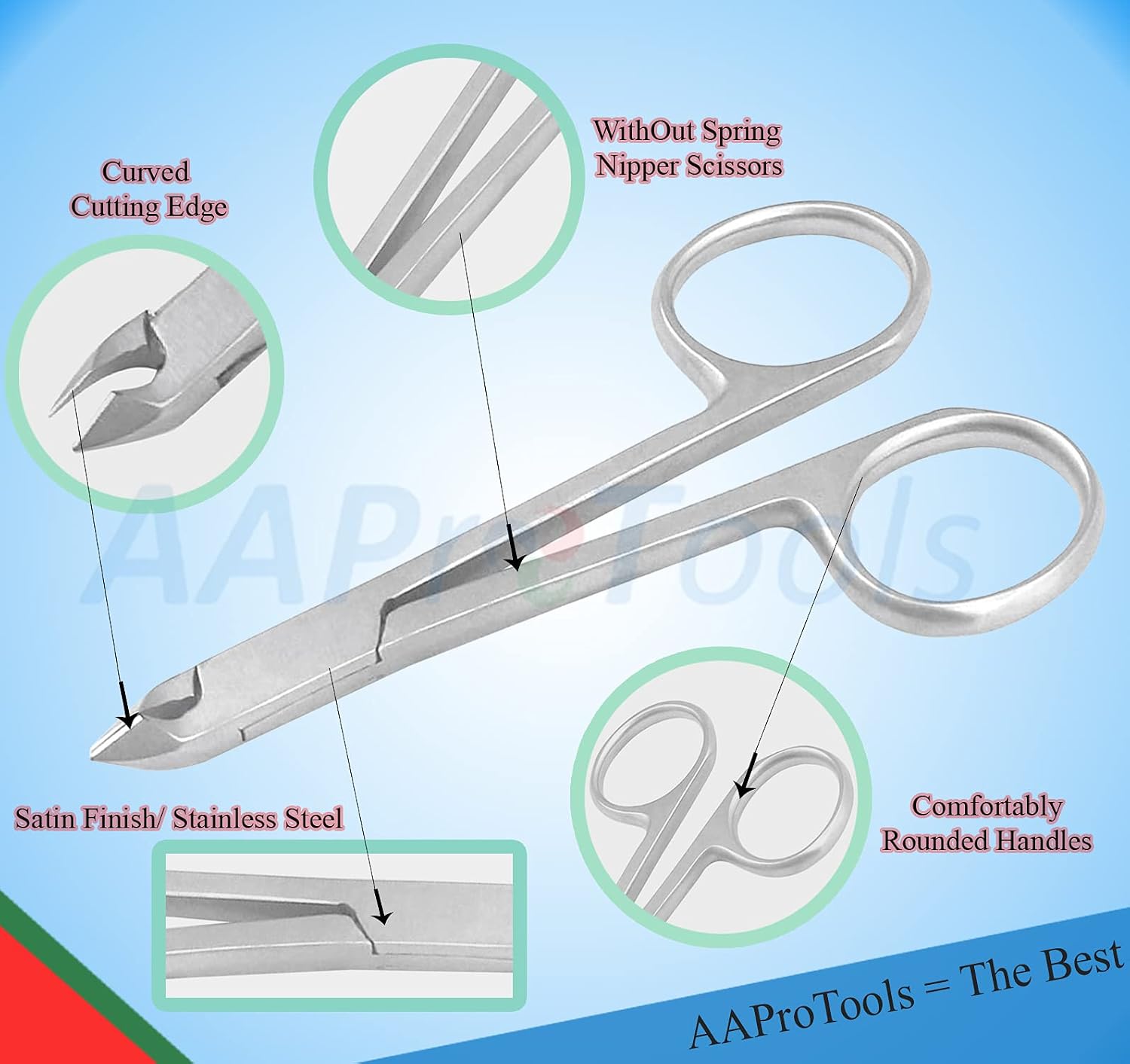 Cuticle Nipper (Scissors) Style,Cuticle Clipper, Nail Clipper,with Scissors Style,mini Clipper/Nipper -Half Jaw Professional Quality, Stainless Steel