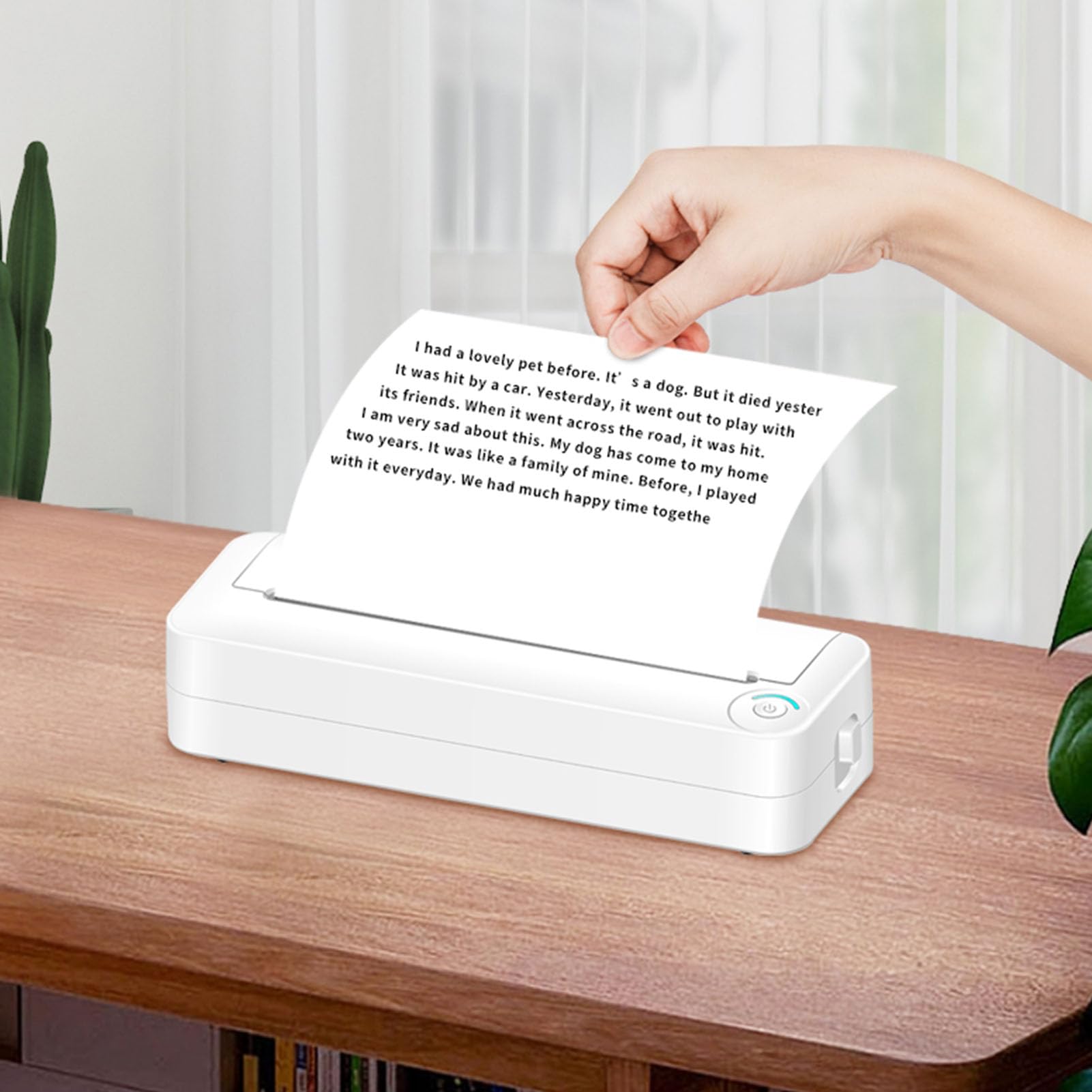 Imprimante De Voyage Portable, Mini Imprimante Thermique Sans Encre Rechargeable Bluetooth, Imprimante Thermique A4 200 Dpi, Pour Téléphone Et Ordinateur Portable IOS Android